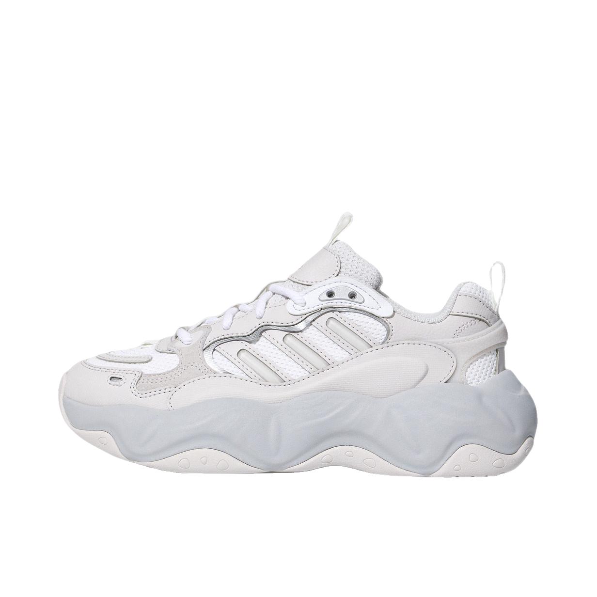 推荐商品：adidas VALLINA 老爹鞋 休闲运动防滑透气 女款/白色/符点灰/浅灰色