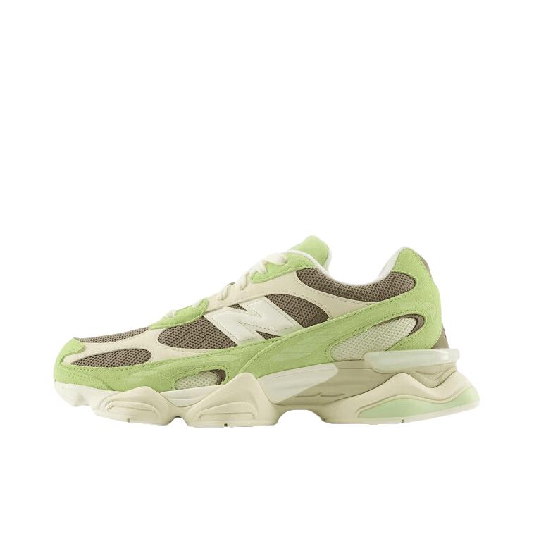 推荐商品：New Balance 9060 跑鞋 绒面革舒适减震网面透气防滑耐磨拼接复古增高圆头贴合耐穿 D宽/深灰色/浅绿色/米色 