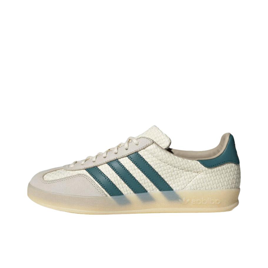 推荐商品：adidas Originals Gazelle Indoor T头鞋 德训鞋 板鞋 舒适缓震防滑耐磨绒面革复古 浅米色/绿色