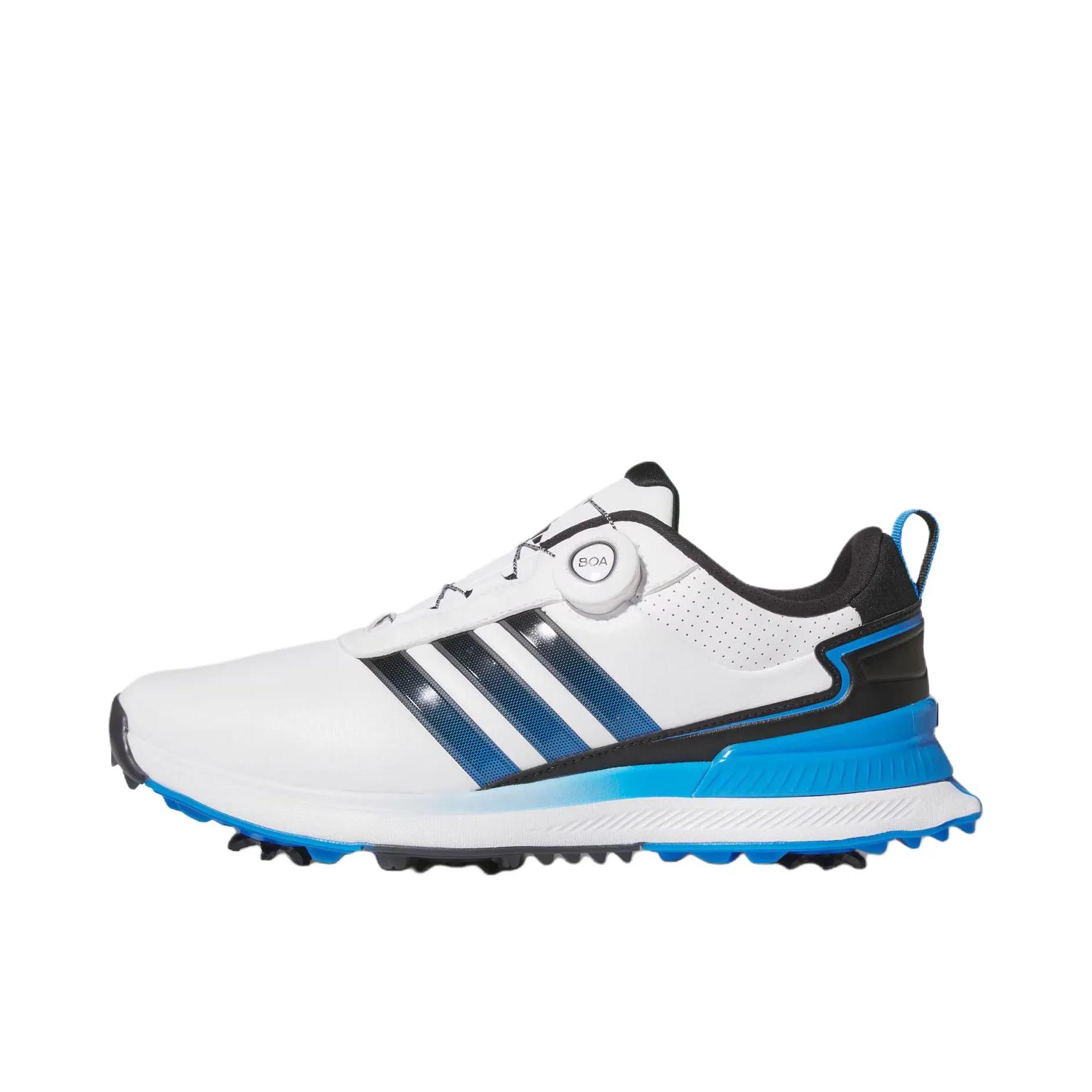 推荐商品：adidas R2G BOA 高尔夫鞋 低帮 白色/黑色/镭射亮蓝
