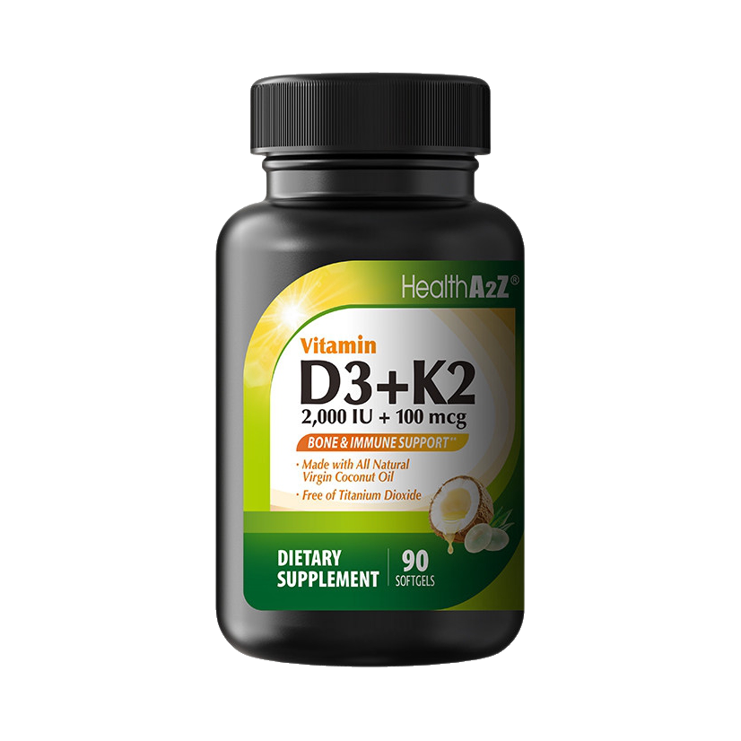 推荐商品：HealthA2Z 维生素D3K2椰子油软胶囊阳光瓶 瓶装