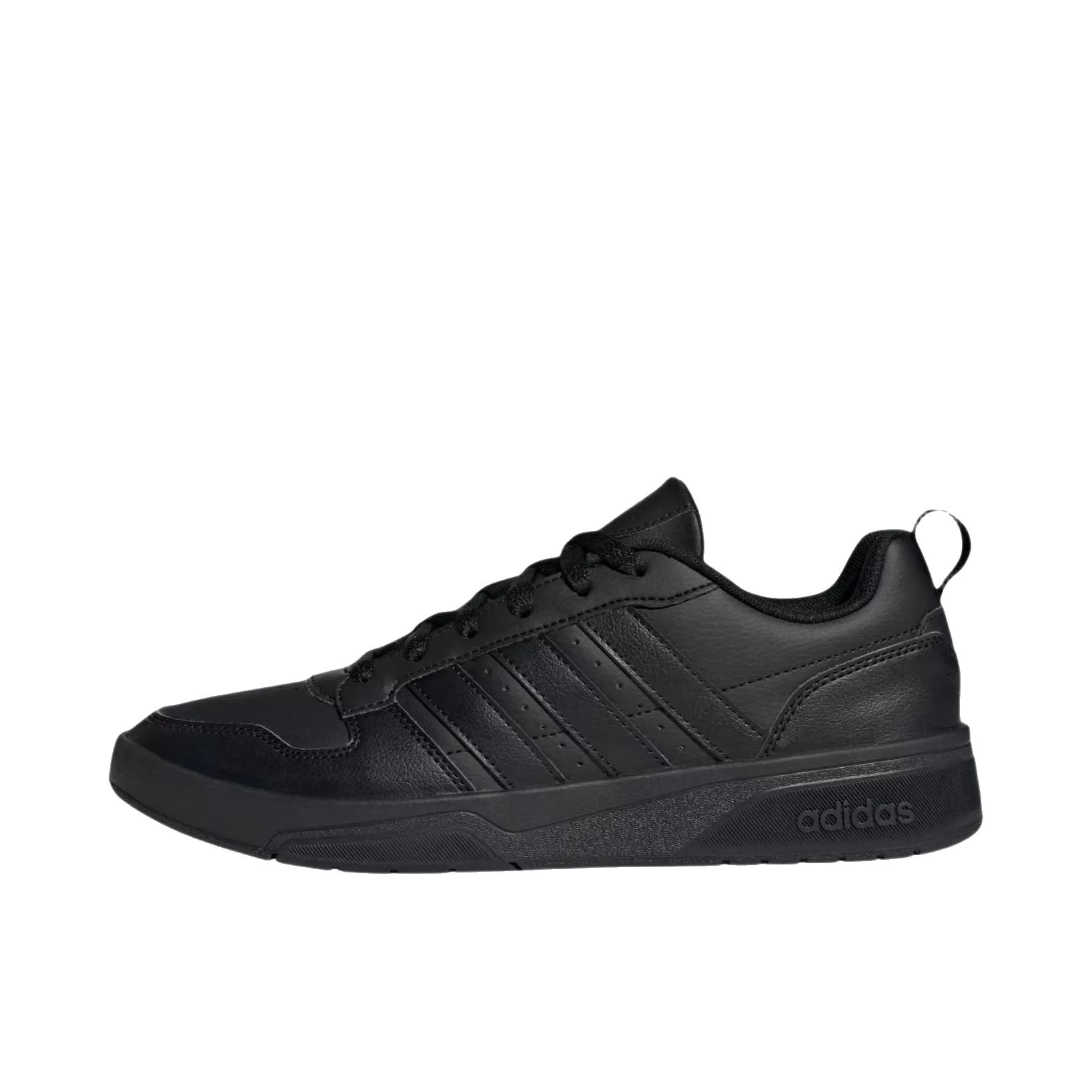 推荐商品：adidas COURTWAVE 板鞋 橡胶系带平跟圆头 黑色