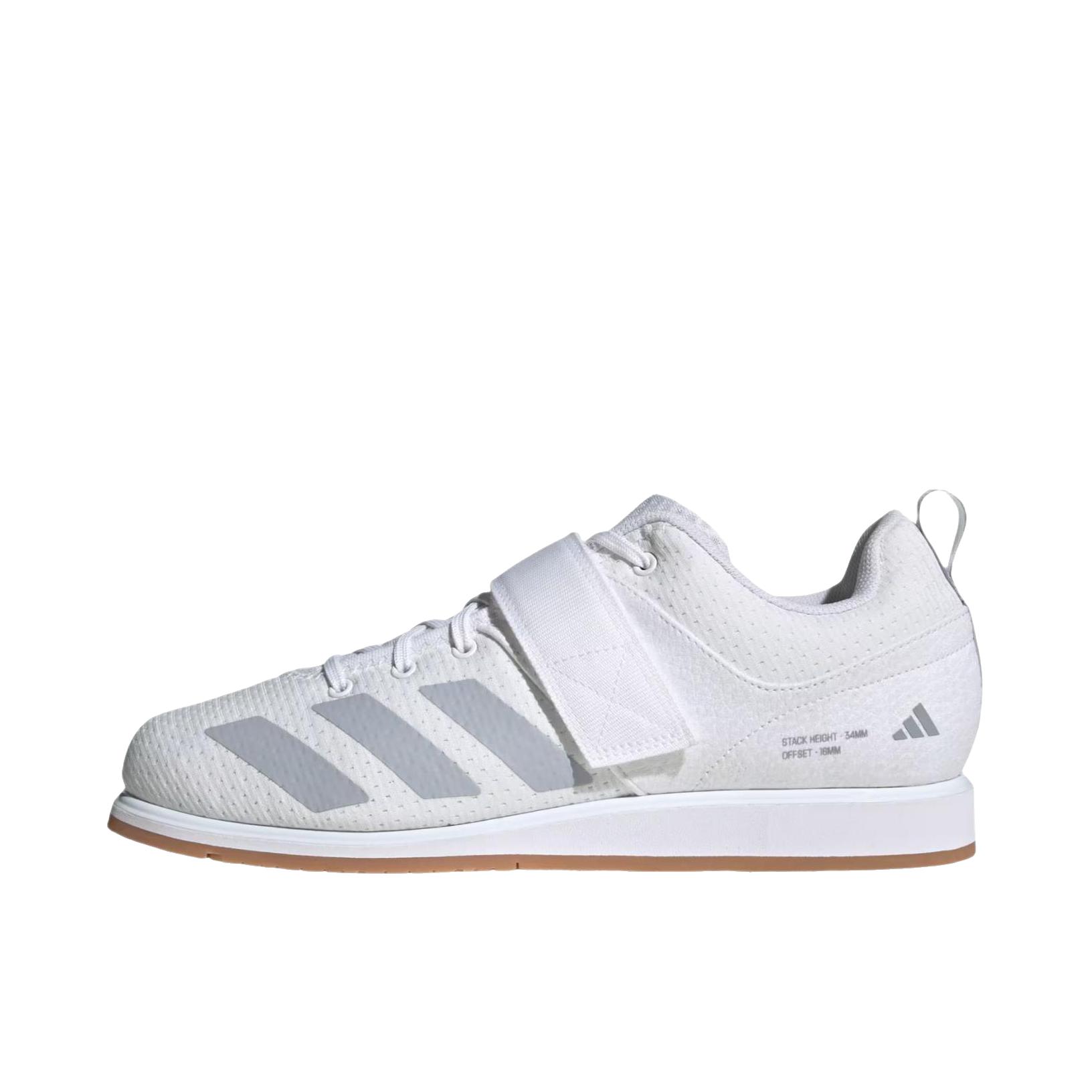 推荐商品：adidas POWERLIFT 5 训练鞋 舒适圆头厚底橡胶 白色