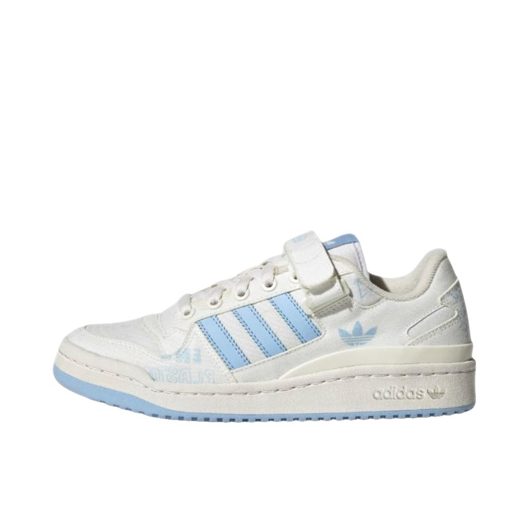 推荐商品：adidas Originals Forum 板鞋 轻便复古防滑时尚魔术贴篮球风薄底包裹性 蓝色/白色/白蓝拼接