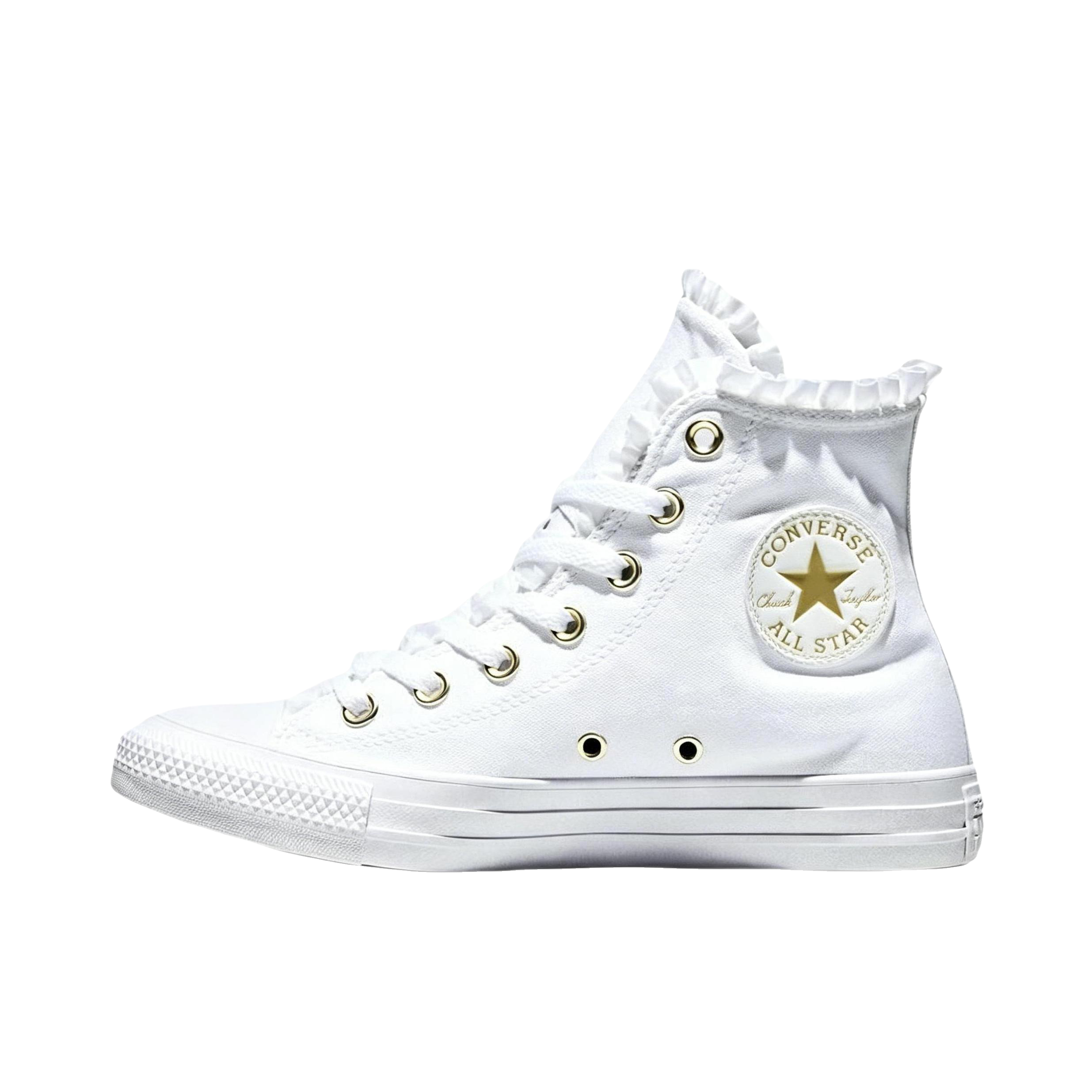 推荐商品：Converse/匡威 Chuck Taylor All Star Frills 帆布鞋 舒适百搭防滑耐磨 白色