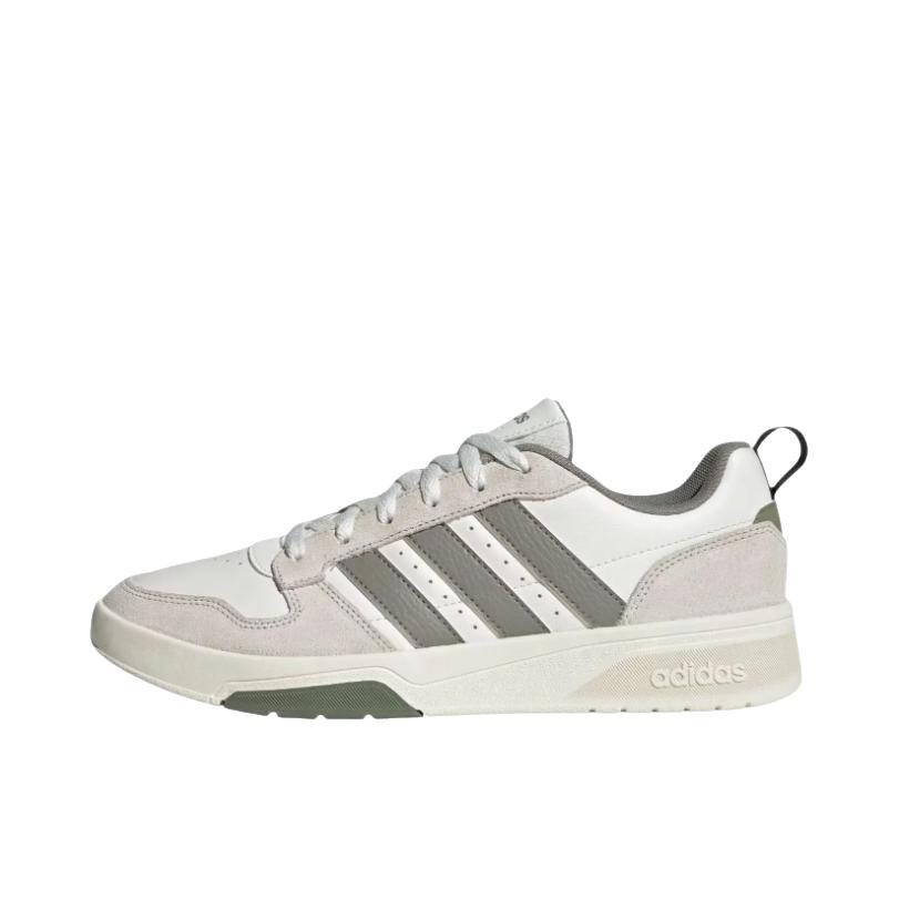 推荐商品：adidas COURTWAVE 板鞋 平跟系带橡胶圆头 米色/白色