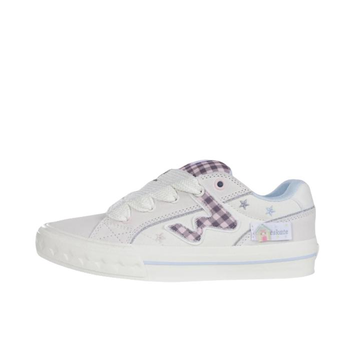 推荐商品：Ollieskate/顽刻 贝果面包系列 板鞋 百搭休闲增高耐磨 白色/粉色