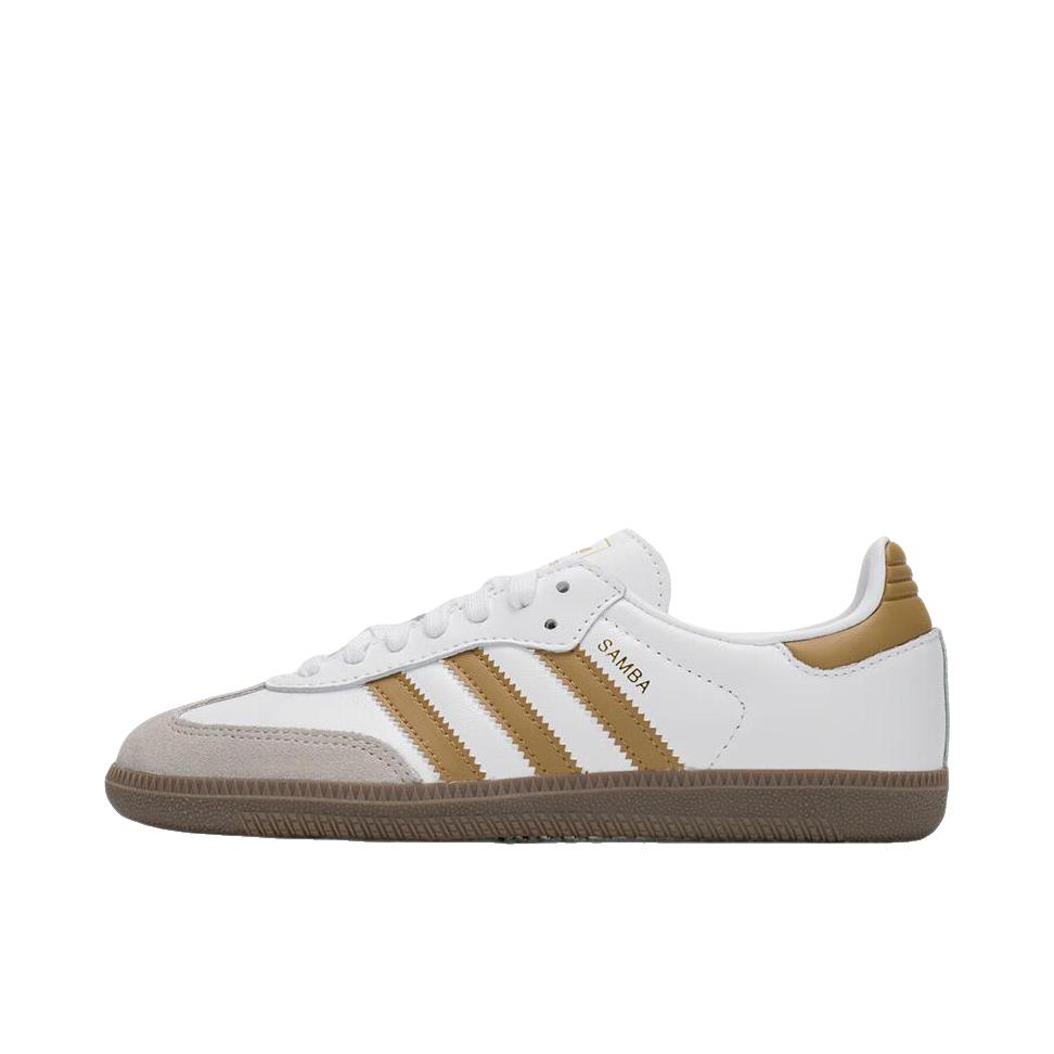 推荐商品：adidas Originals Samba OG T头鞋 板鞋 经典复古舒适百搭耐磨合成革圆头薄底贴合 白色/栗子棕