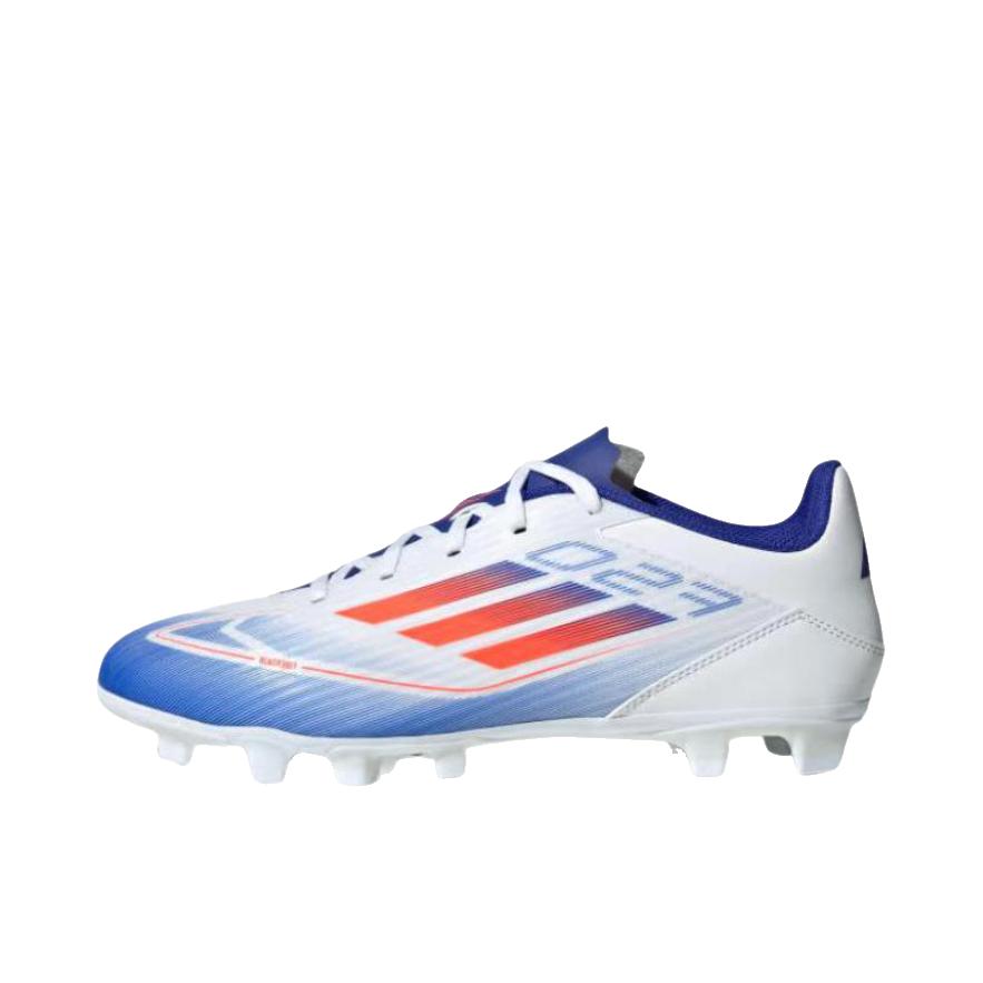 推荐商品：adidas F50 League MG 中端 胶质短钉 人造草地 防滑耐磨 足球鞋 白色/蓝色