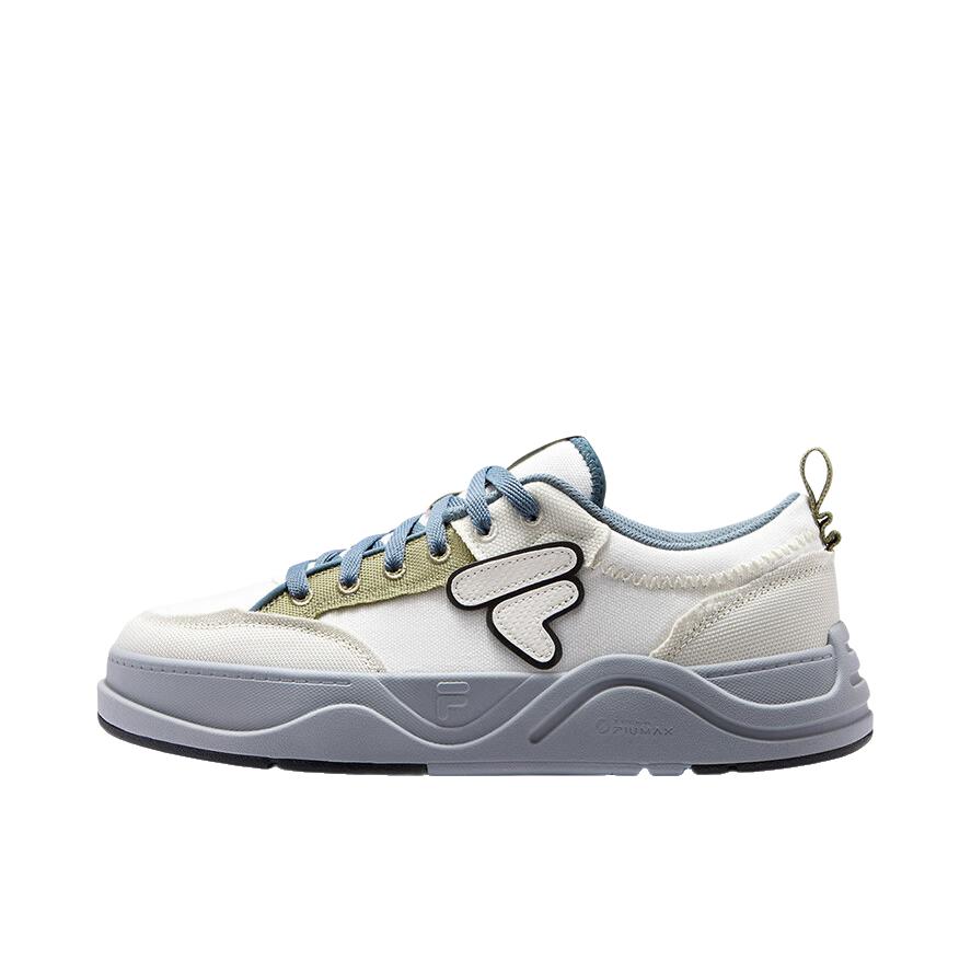推荐商品：FILA/斐乐 FUSION 50-50 DX II CVS 板鞋 增高厚底舒适 雪白色/淡灰色/黄色