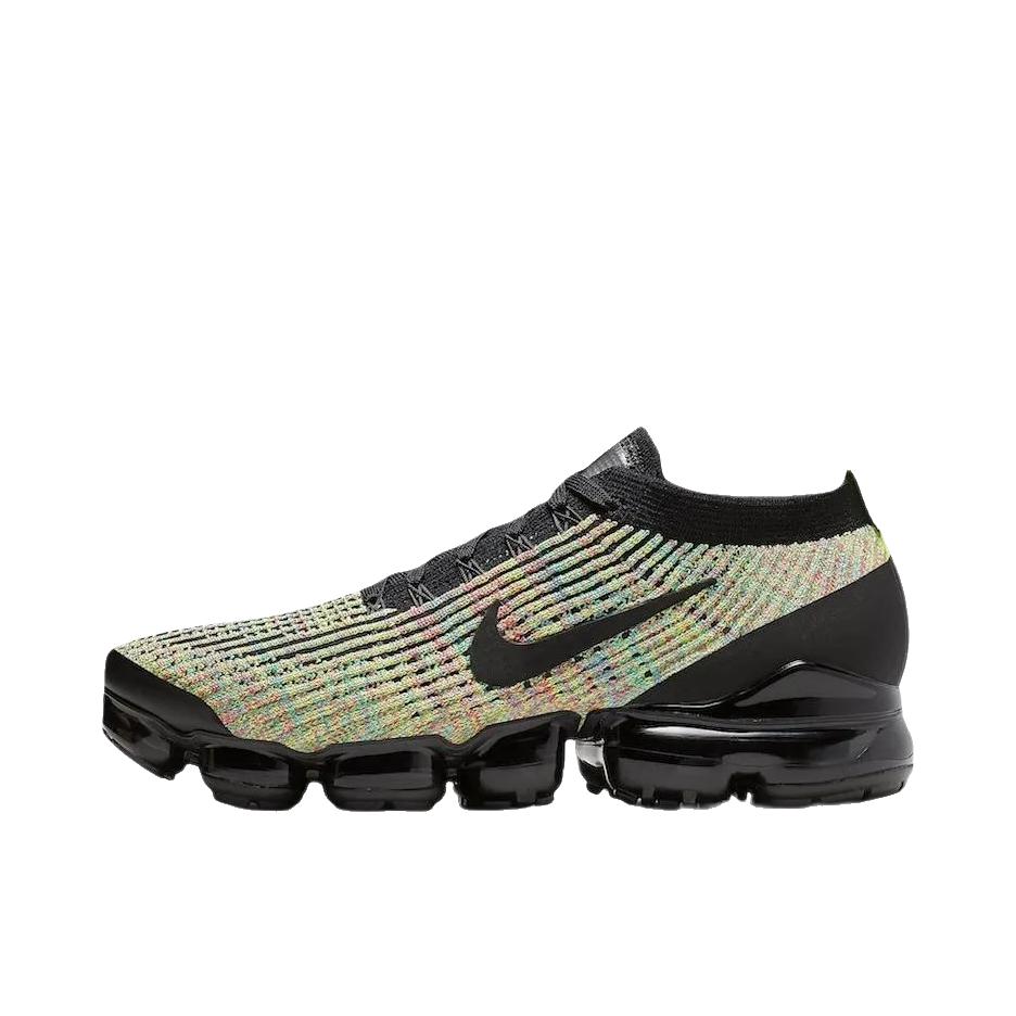 推荐商品：Nike Air VaporMax 3.0 跑鞋 全掌气垫碳板缓震透气防滑耐磨织物支撑编织圆头 Black/Racer Pink/Electric Green 黑彩虹