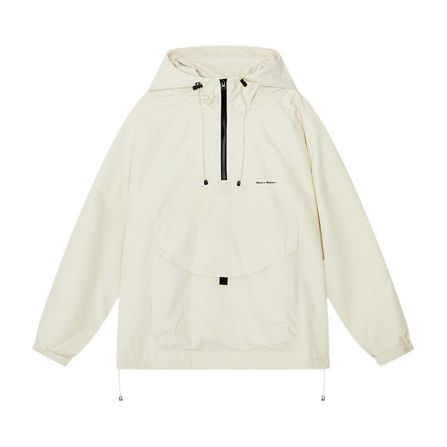 推荐商品：wearx/完型 防风透气拉链连帽长袖冲锋衣 WX200269 米咖