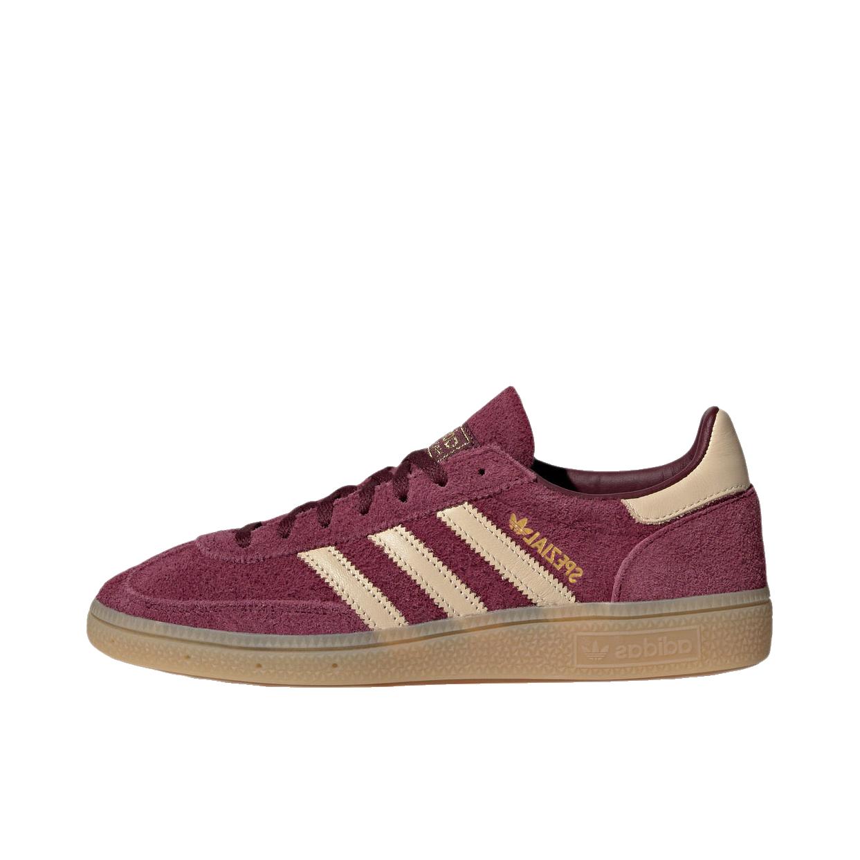 推荐商品：adidas Originals HANDBALL SPEZIAL T头鞋 德训鞋 板鞋 舒适耐磨复古防滑 女款/酱紫色/暖香草色