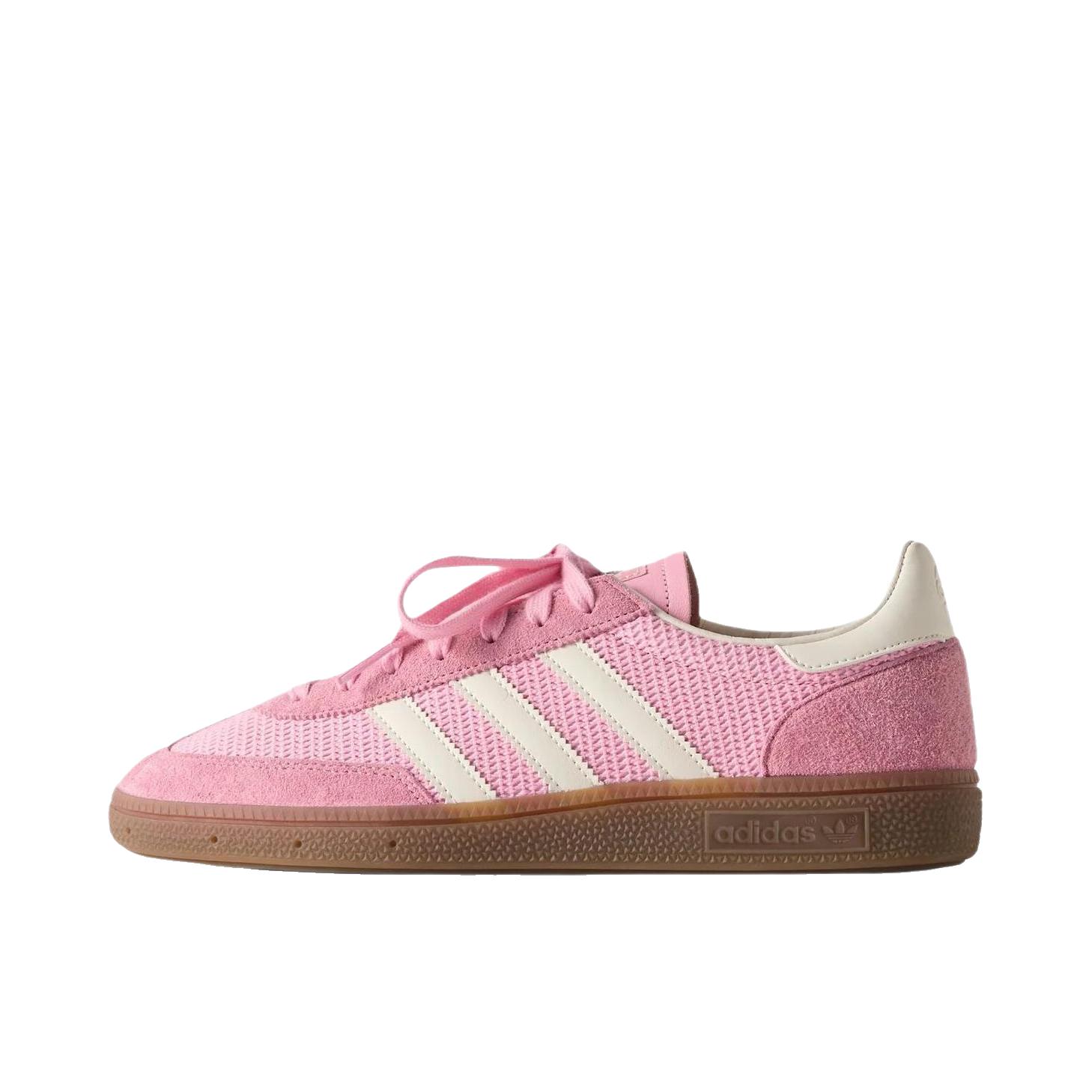 推荐商品：adidas Originals Handball Spezial 薄底鞋 T头鞋 德训鞋 板鞋 简约百搭复古轻便防滑耐磨贴合圆头耐穿 KITH x Lionel Messi联名/粉色/白色