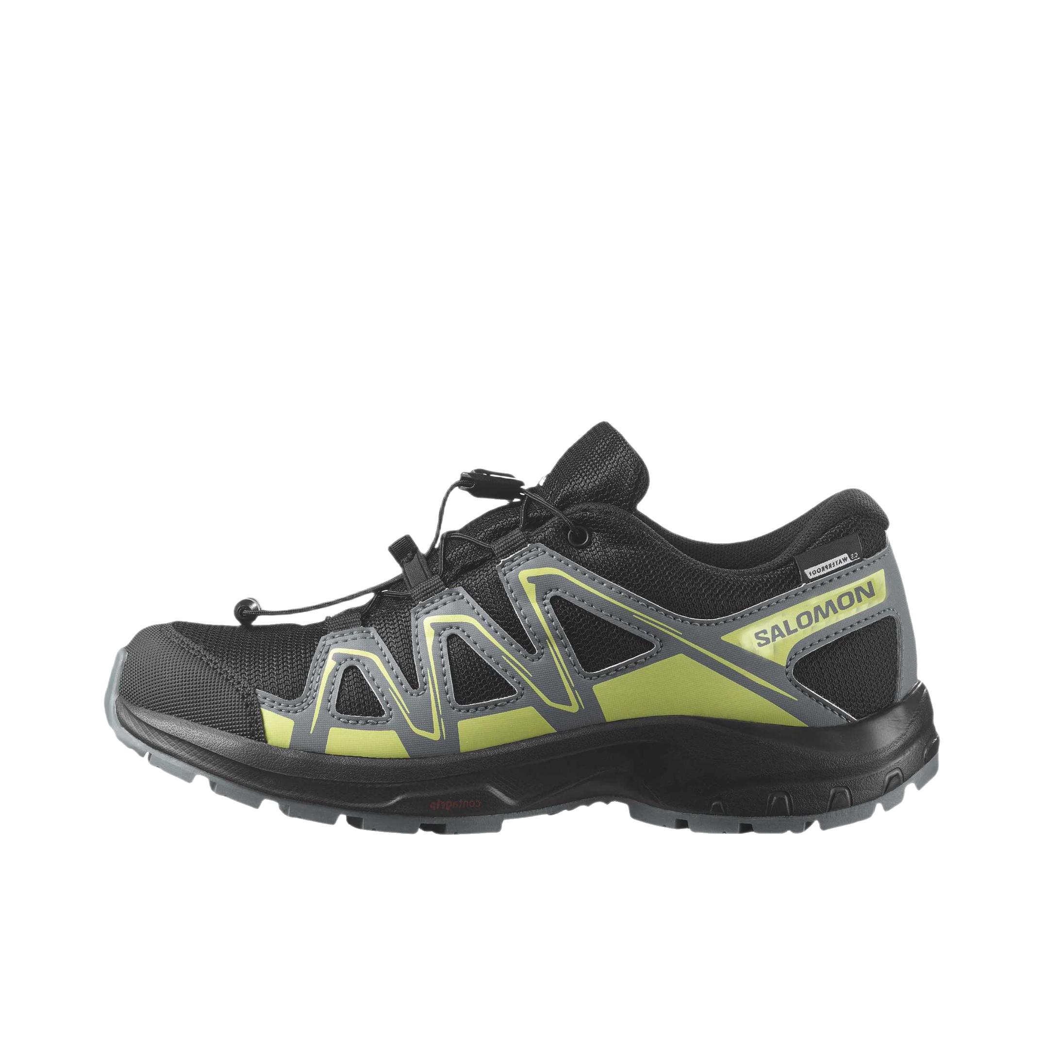 推荐商品：Salomon/萨洛蒙 PICCOLO WATERPROOF 登山鞋 户外鞋 防滑皮革个性百搭 国外/欧美版本/大童/黑色/绿色/青色