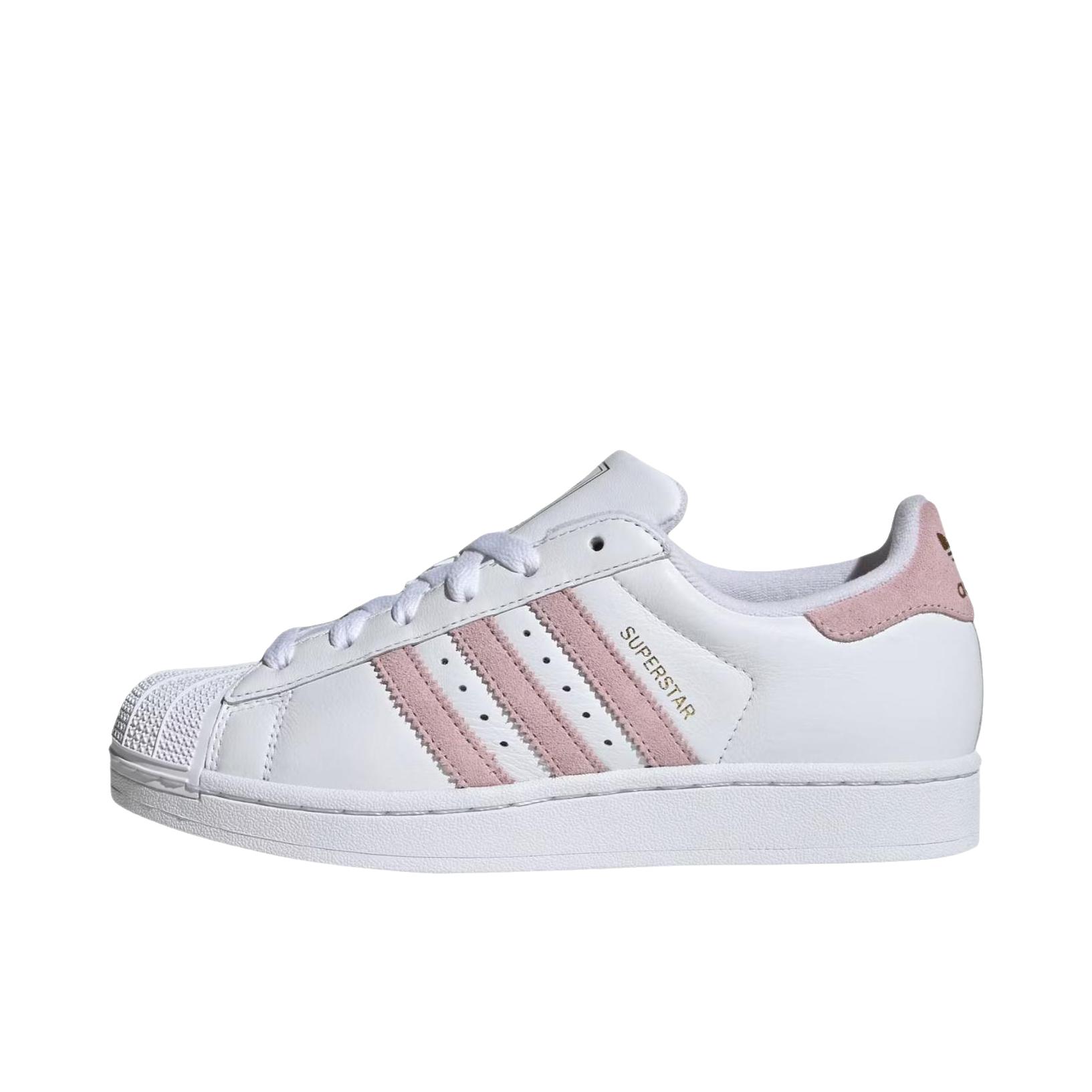 推荐商品：adidas Originals Superstar 2 板鞋 复古防滑耐磨贝壳头贴合圆头支撑 白色/浅粉色
