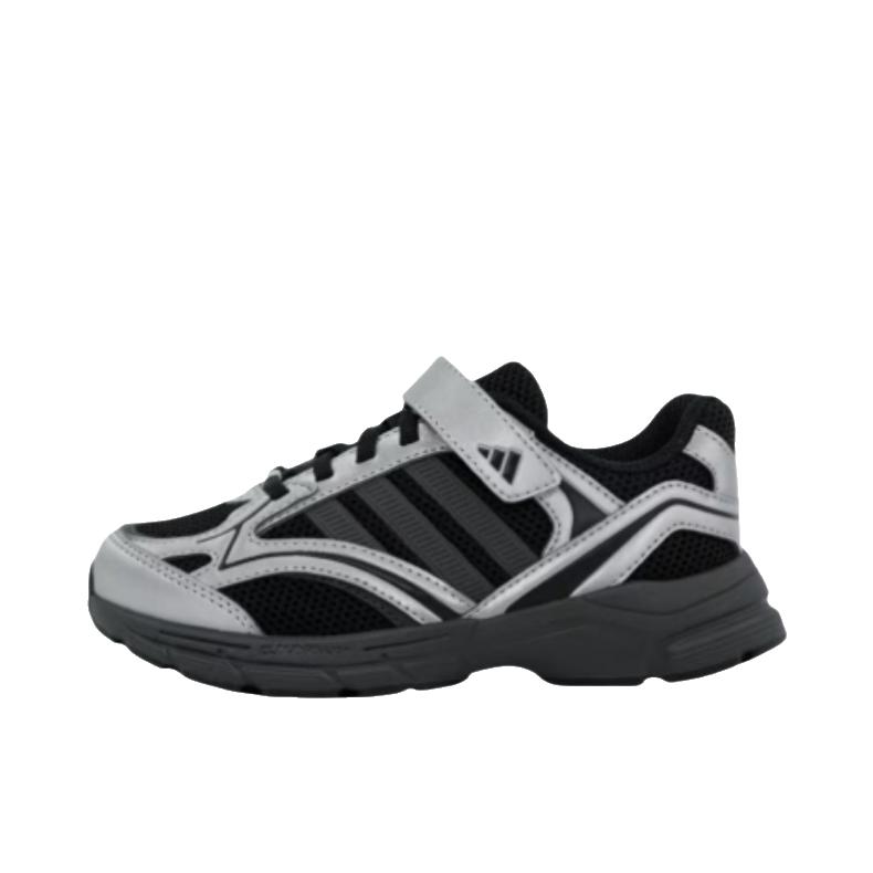 推荐商品：adidas Spiritain EL 运动鞋儿童 魔术贴低帮圆头 大童/核心黑/灰色六/银色/金属色