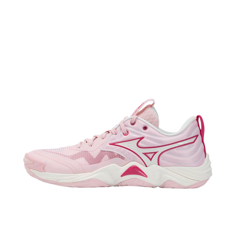 推荐商品：Mizuno/美津浓 WAVE MOMENTUM ELITE 训练鞋 柔软防滑低帮厚底 莓粉色