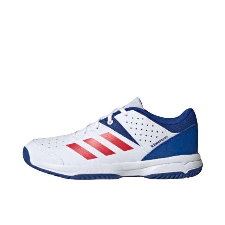 推荐商品：adidas COURT STABIL 训练鞋 低帮橡胶圆头系带 大童/白色/蓝色