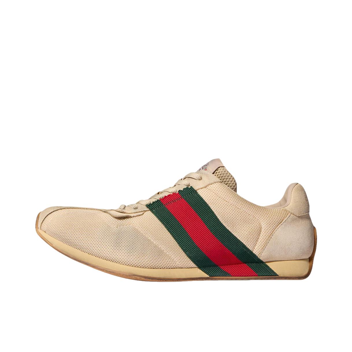 推荐商品：Gucci Tempo 运动休闲鞋 圆头防滑耐磨橡胶 米色