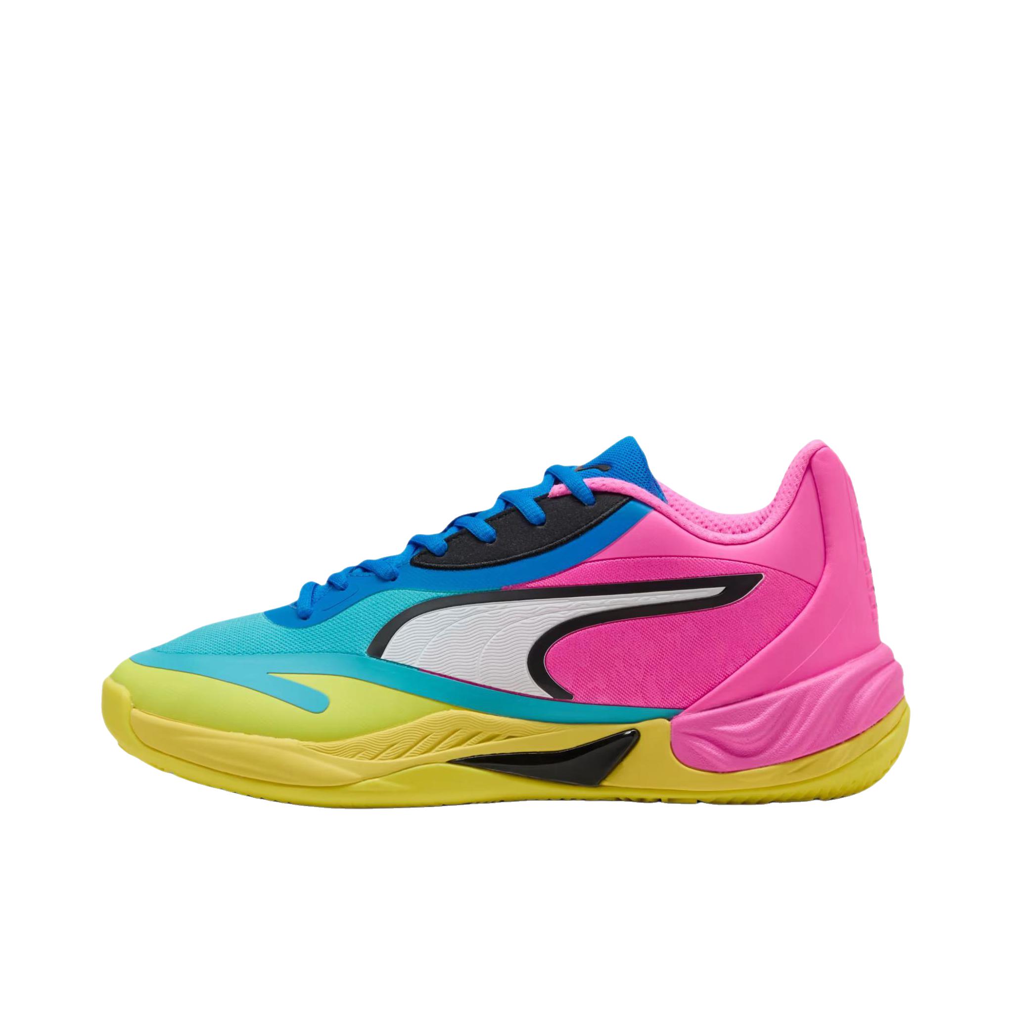 推荐商品：Puma/彪马 All Pro Nitro Skybreak 篮球鞋 耐磨透气厚底系带 粉色/蓝色