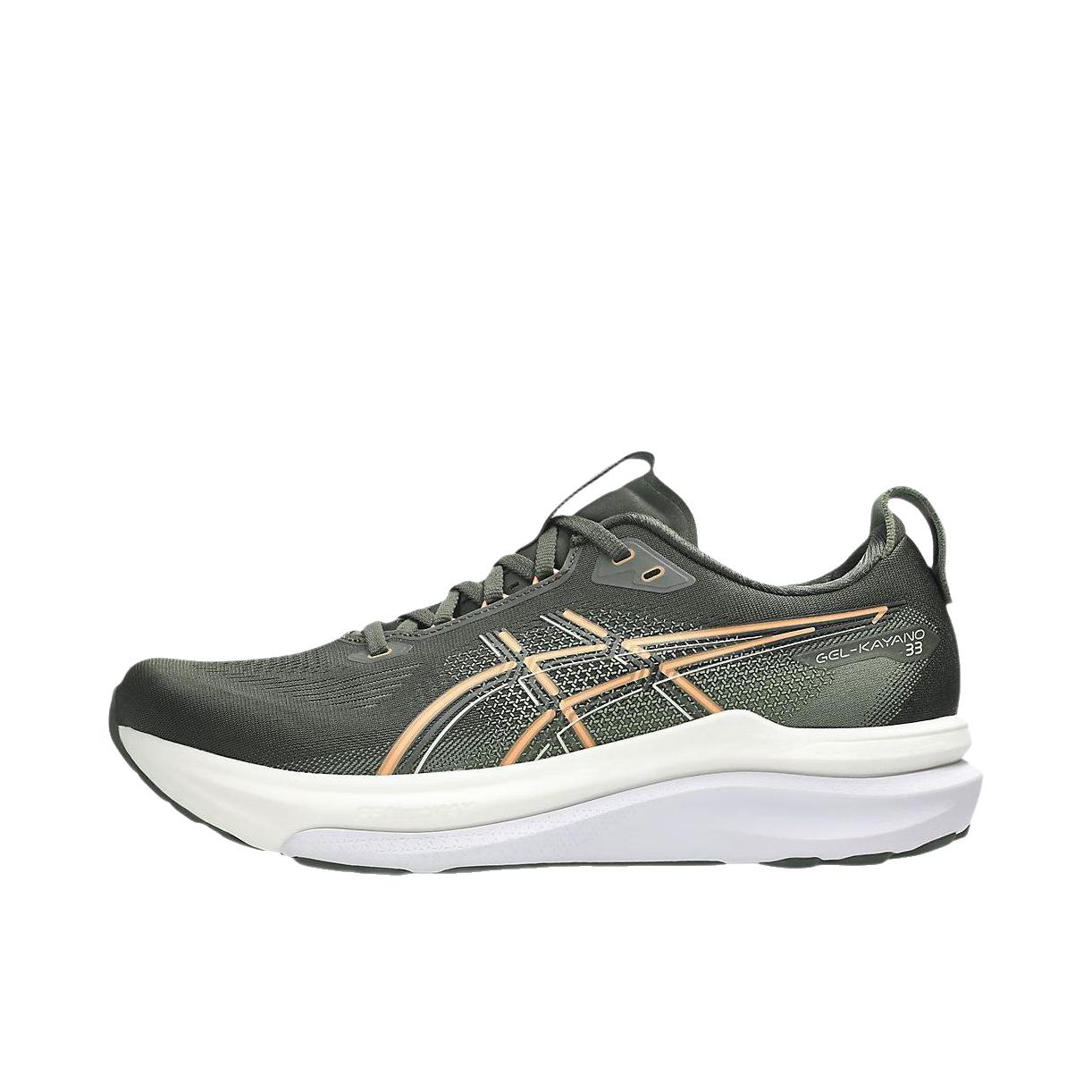 推荐商品：Asics/亚瑟士 GEL-KAYANO 33 跑鞋 透气支撑回弹橡胶 军绿色