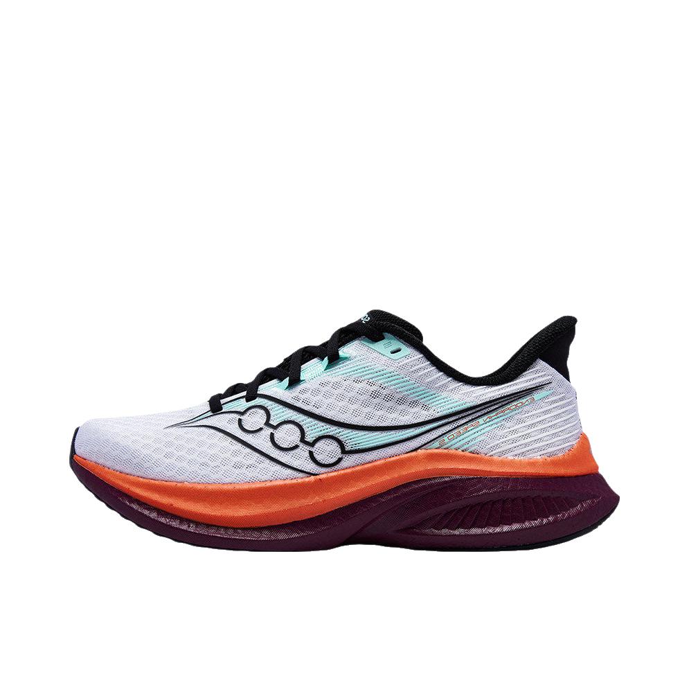 推荐商品：Saucony/索康尼 Endorphin Speed 啡速 5 缓震回弹 轻便透气 舒适耐磨 竞速 马拉松 越山向海 尼龙板 长距离 训练 防滑 跑鞋 白色/深黑色