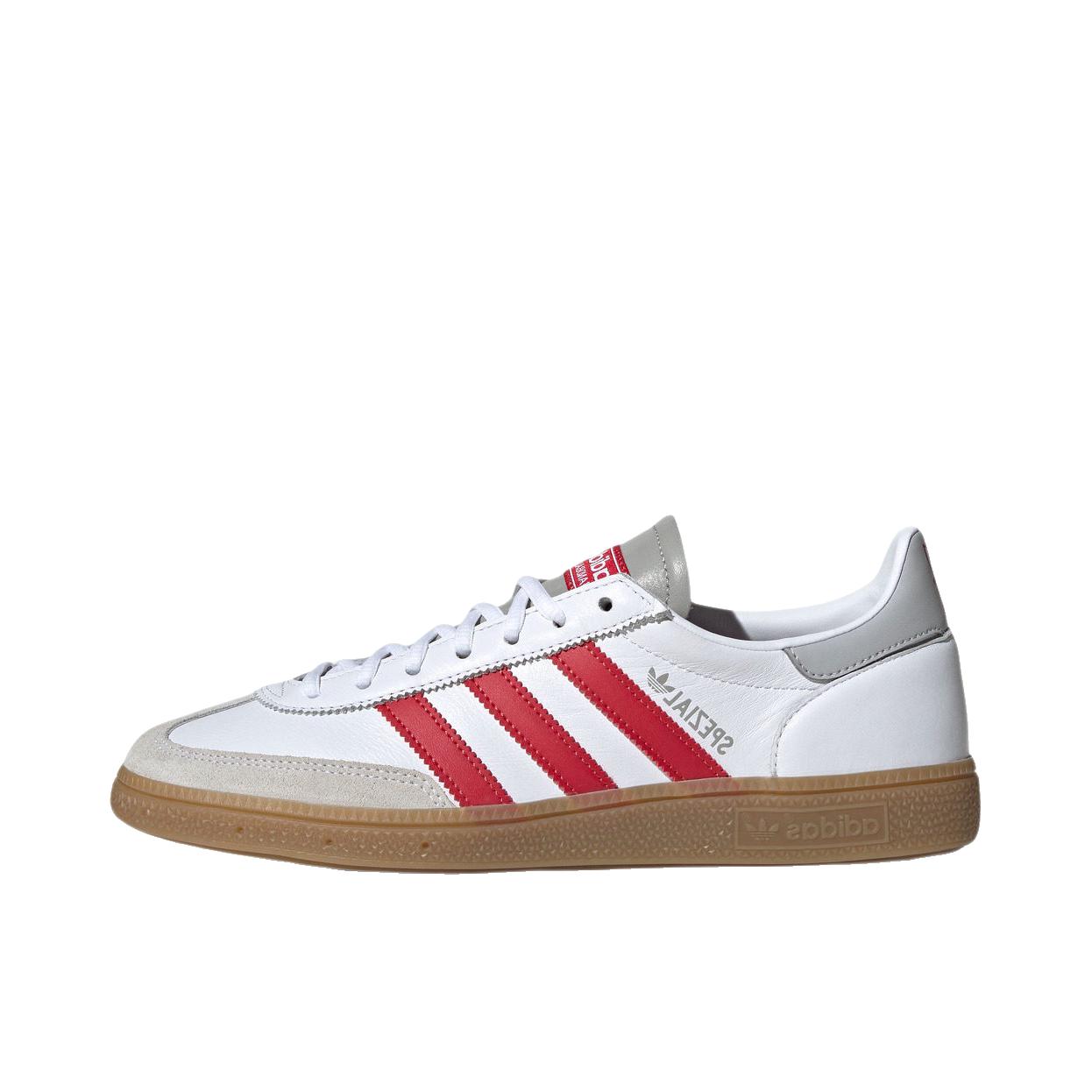 推荐商品：adidas Originals Handball Spezial 薄底鞋 T头鞋 德训鞋 板鞋 简约百搭复古轻便防滑耐磨贴合圆头耐穿 白色/草莓红/浅灰色