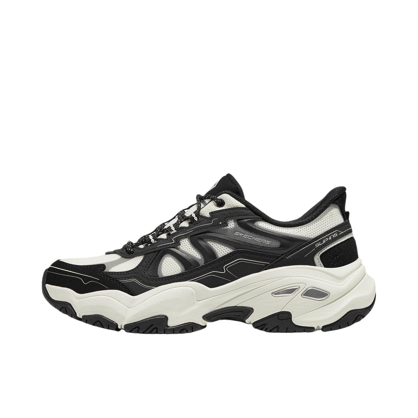 推荐商品：Skechers/斯凯奇 DLITES WOMEN 老爹鞋 耐磨透气高回弹舒适 网面/白色/黑色