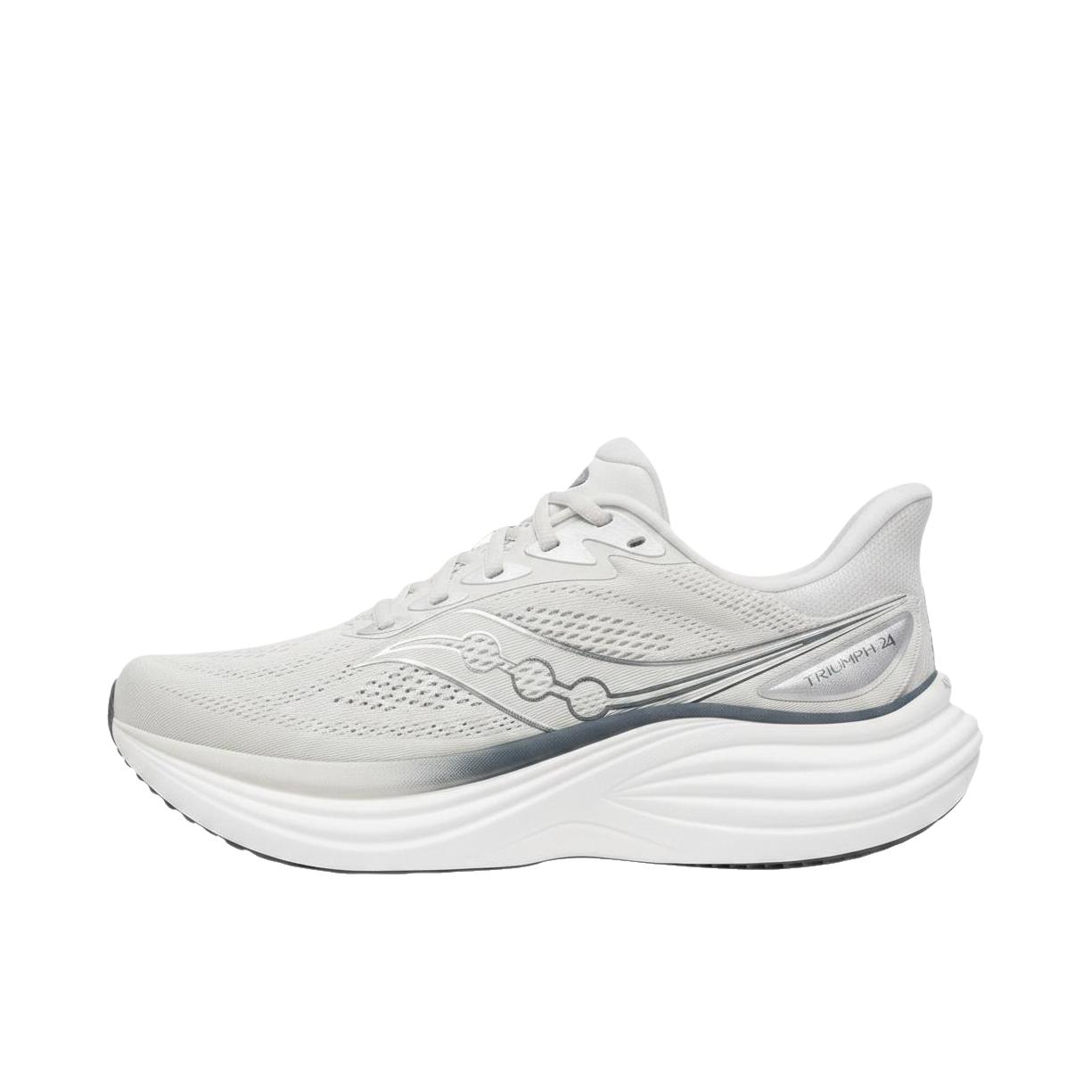 推荐商品：Saucony/索康尼 TRIUMPH 胜利 24 跑鞋 柔软透气圆头厚底 月光白 