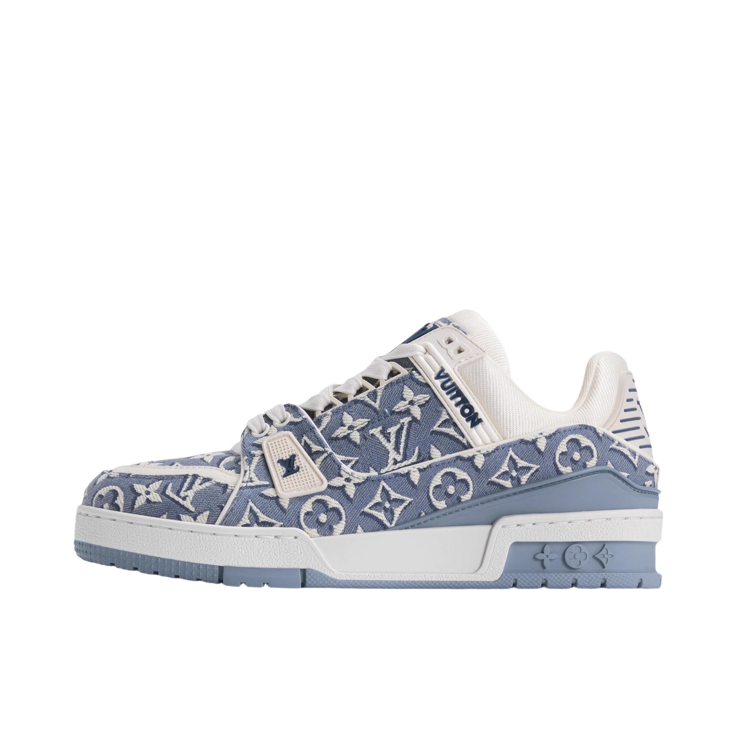 推荐商品：Louis Vuitton 路易威登 Trainer Monogram 板鞋 牛皮革圆头系带 女款/蓝色