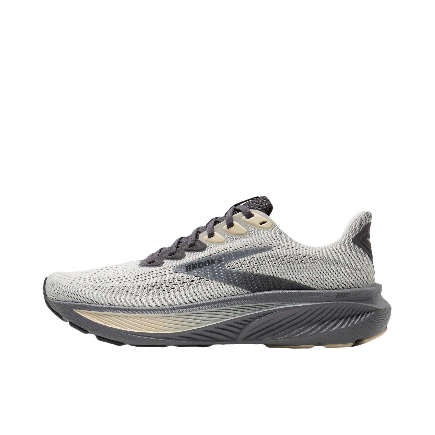 推荐商品：Brooks/布鲁克斯 Ghost幽灵17 缓震 运动 系带 回弹 跑鞋 雾灰色/底漆/砂色