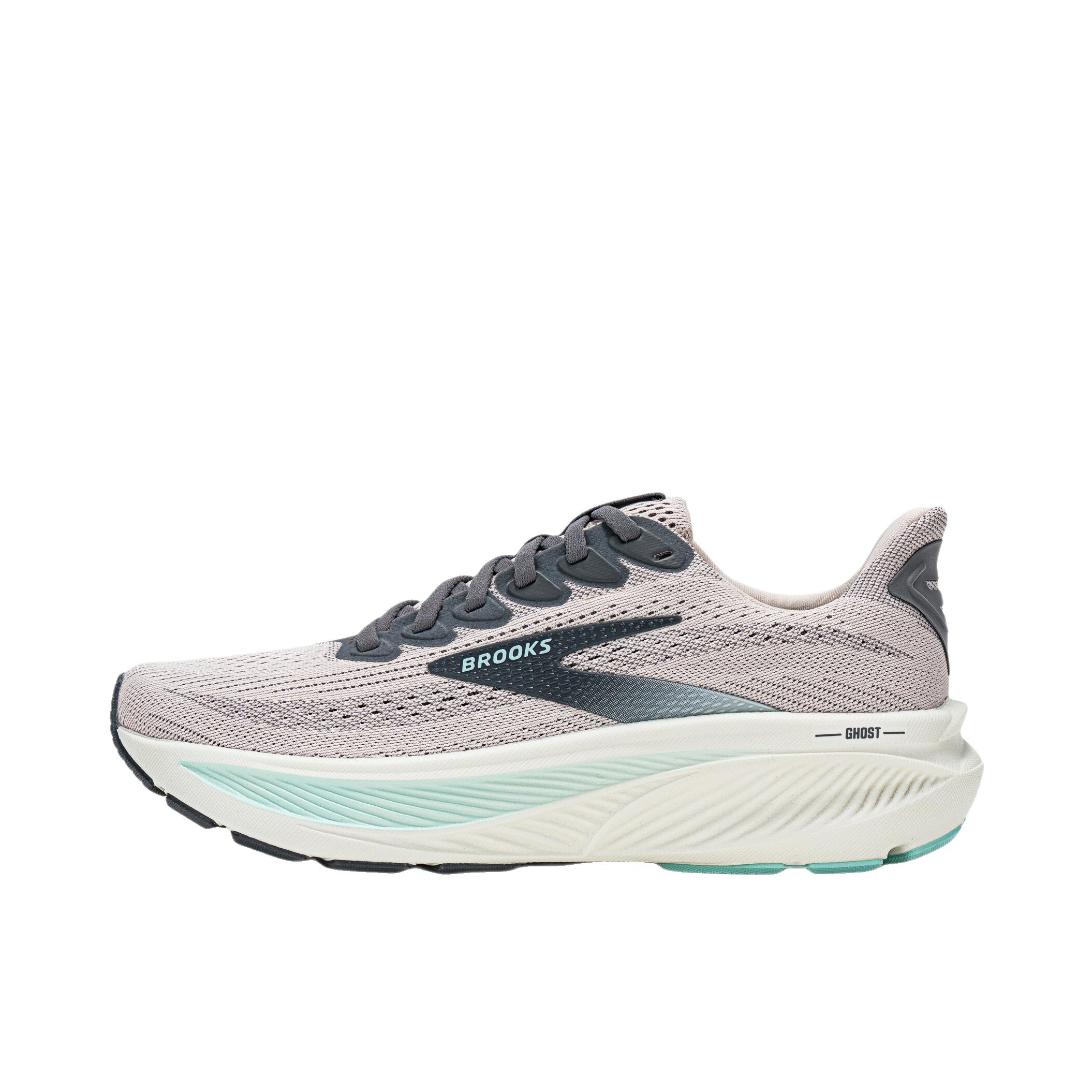 推荐商品：Brooks/布鲁克斯 Ghost幽灵17 缓震 运动 系带 回弹 跑鞋 女款/粉紫色/丝蓝色/浅灰白