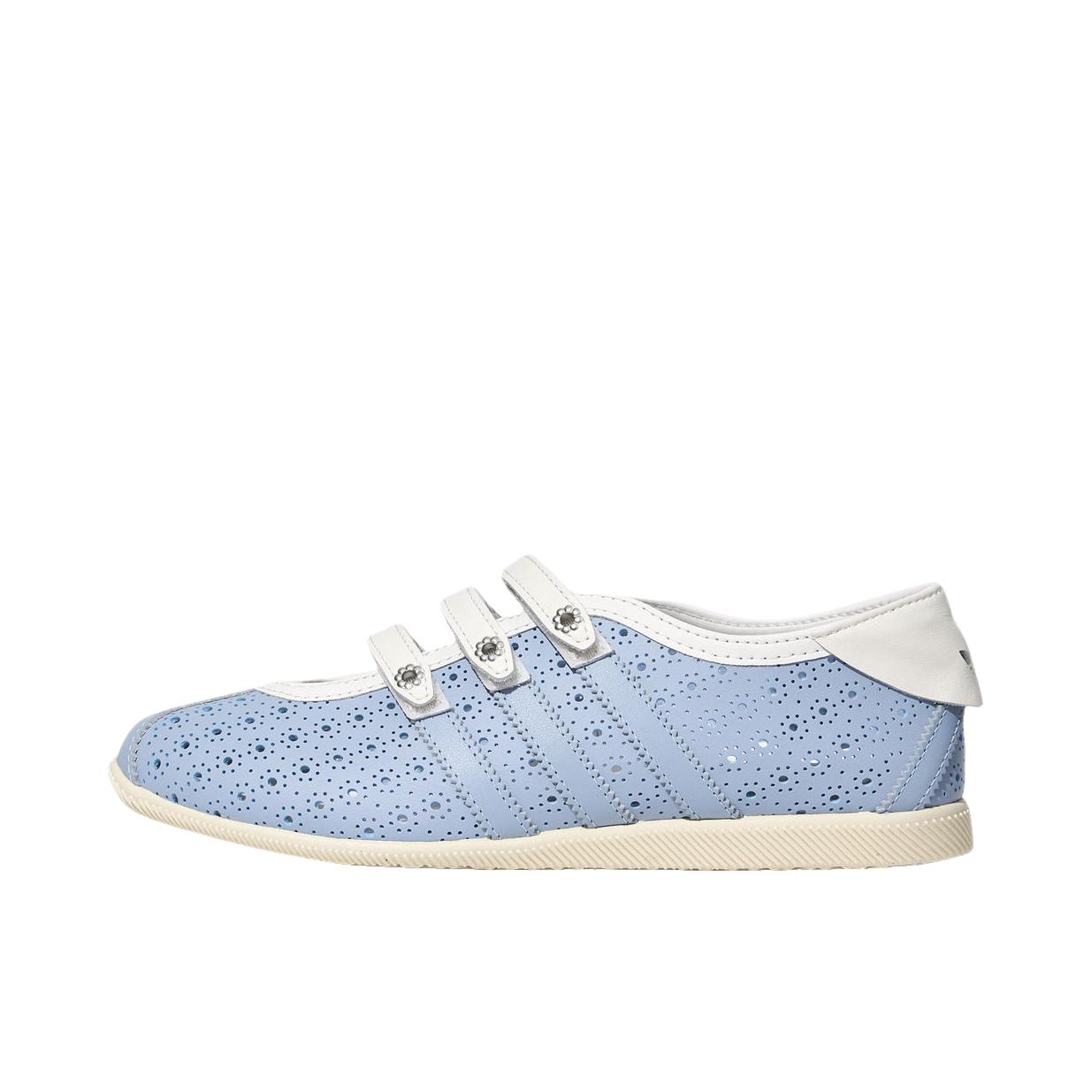 推荐商品：adidas Originals ANFU TRAINERS 板鞋 复古魔术贴玛丽珍薄底芭蕾风T头 蓝色/乳白色