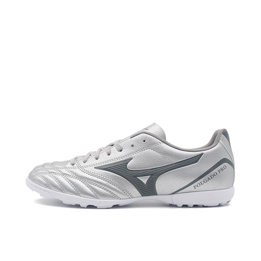 推荐商品：Mizuno/美津浓 Folgado Pro KL TF 轻便舒适 防滑耐磨 缓震圆头 碎钉 胶质 休闲 足球鞋 银灰