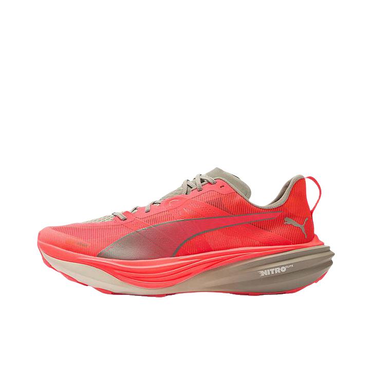 推荐商品：Puma/彪马 Deviate Nitro 氮气 耐磨 轻量 碳板 网布 织物 防水 马拉松 跑鞋 红色/褐灰色