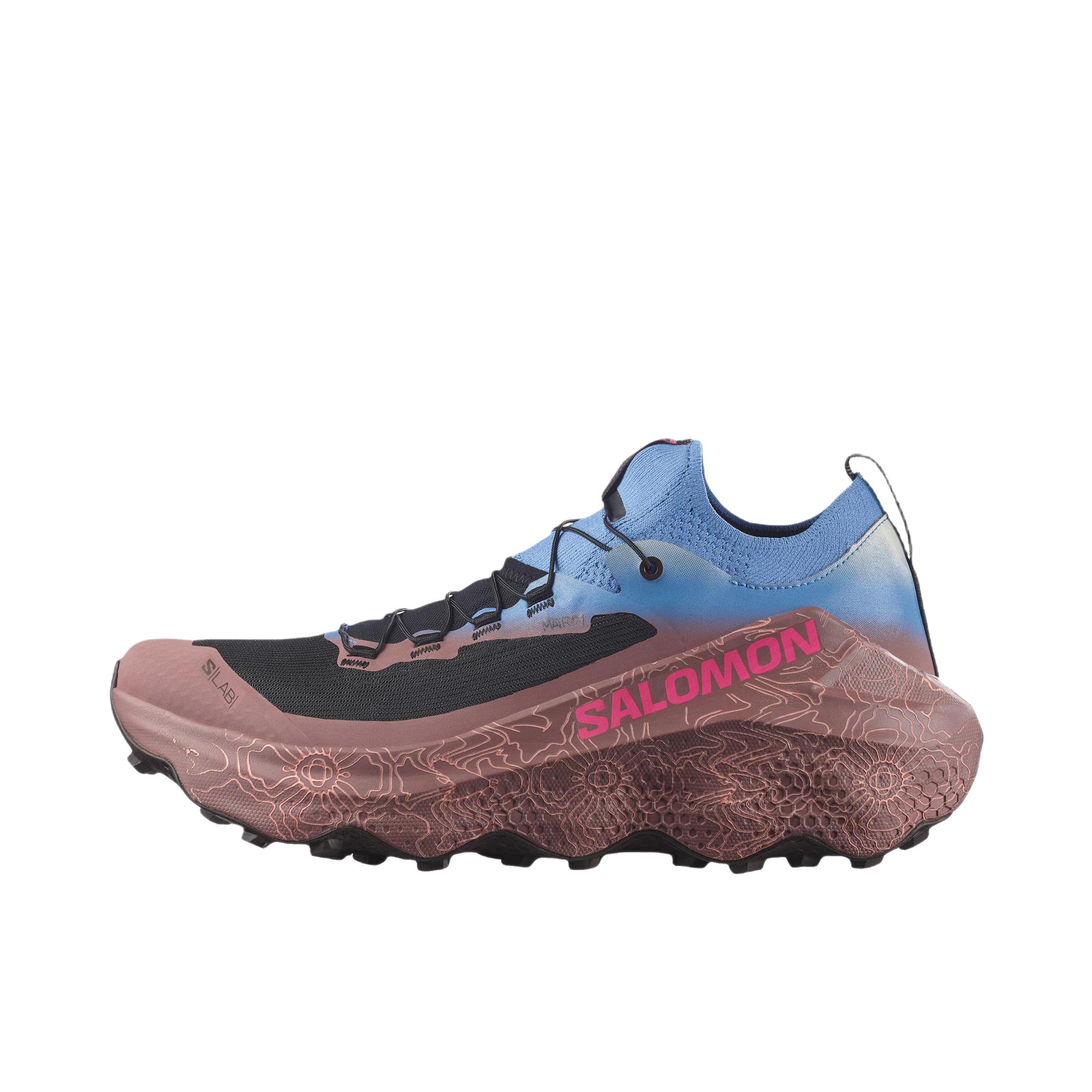推荐商品：Salomon/萨洛蒙 S/LAB ULTRA GLIDE 2 跑鞋 越野透气支撑回弹 蓝色/黑色/粉色