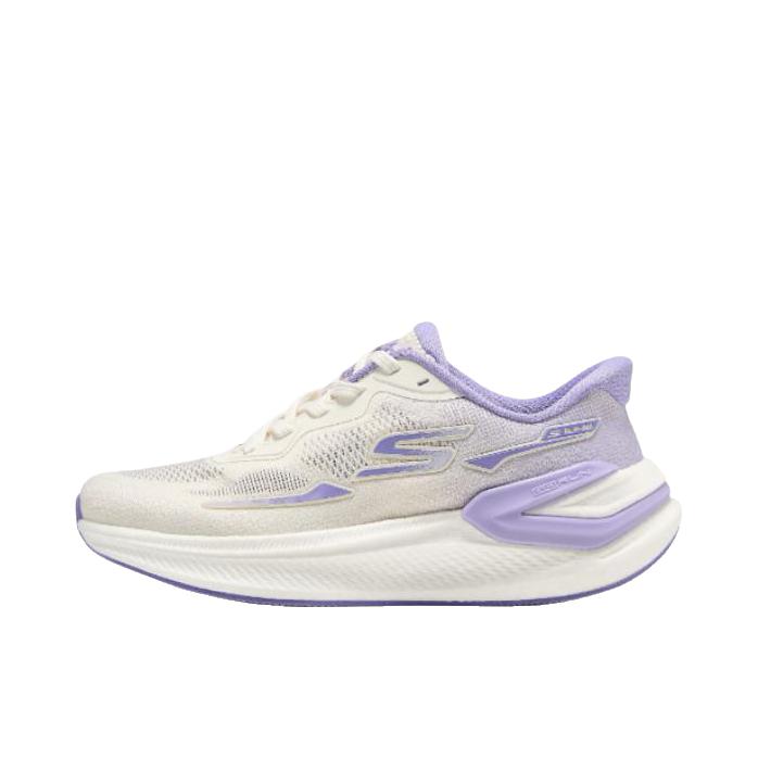 推荐商品：Skechers/斯凯奇 跑鞋 防滑轻便透气 129783 女款/自然色/紫色