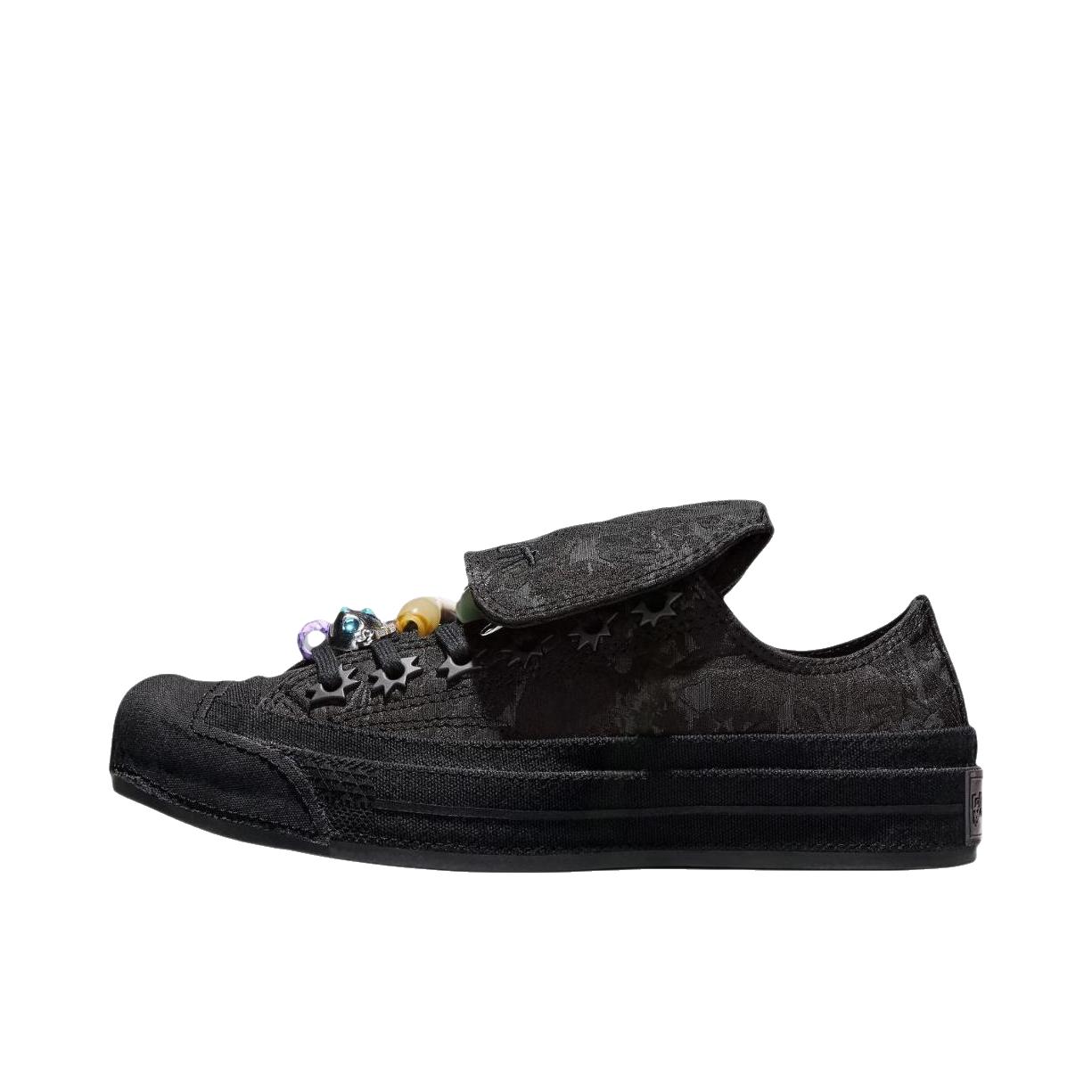 推荐商品：Converse/匡威 Chuck 70 帆布鞋 防滑耐磨薄底轻便透气舒适百搭复古时尚贴合圆头流光风 COLLINA STRADA联名/黑色
