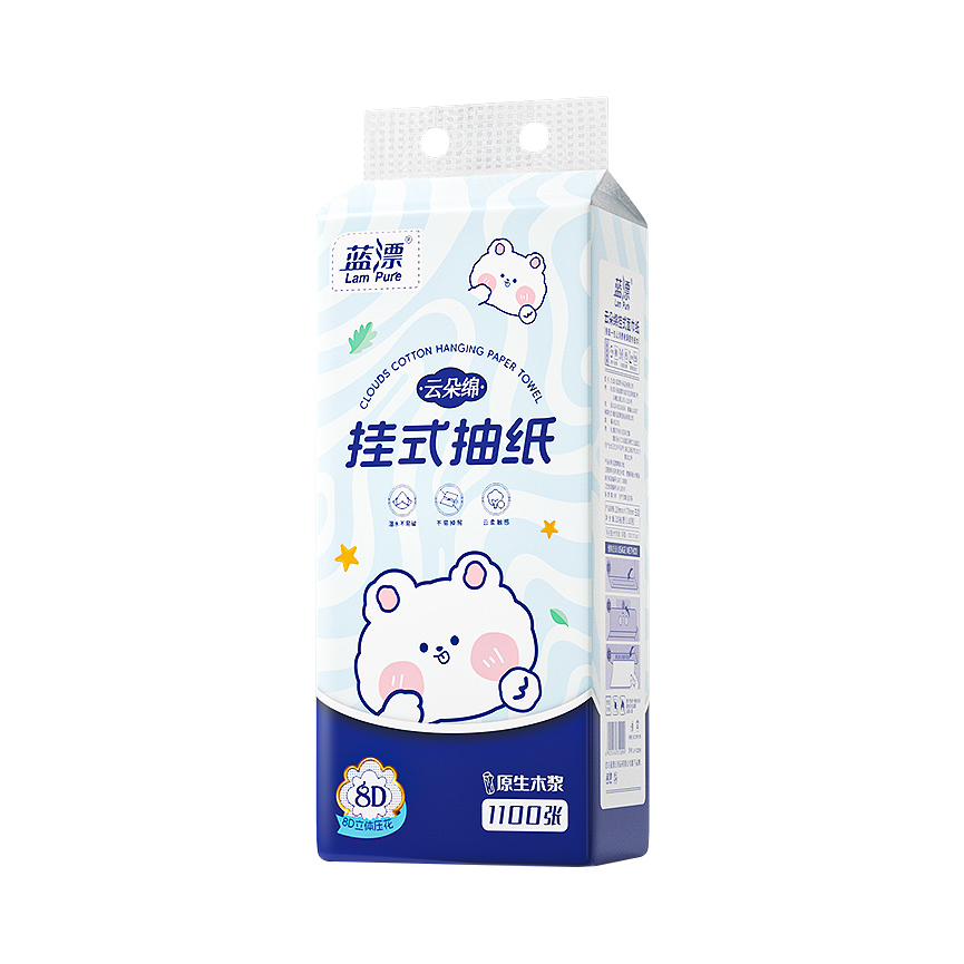推荐商品：Lam Pure/蓝漂 萌宠系列 4层 129x170mm 挂式抽纸