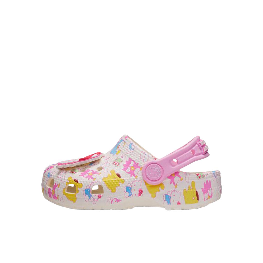 推荐商品：Crocs/卡骆驰 Crocband Clog 卡骆班 防滑耐磨 减震轻便 舒适透气 沙滩 闪灯 简约百搭 树脂 休闲运动 防踢 洞洞鞋 凉鞋儿童 Hello Kitty/凯蒂猫联名/小童/白色 