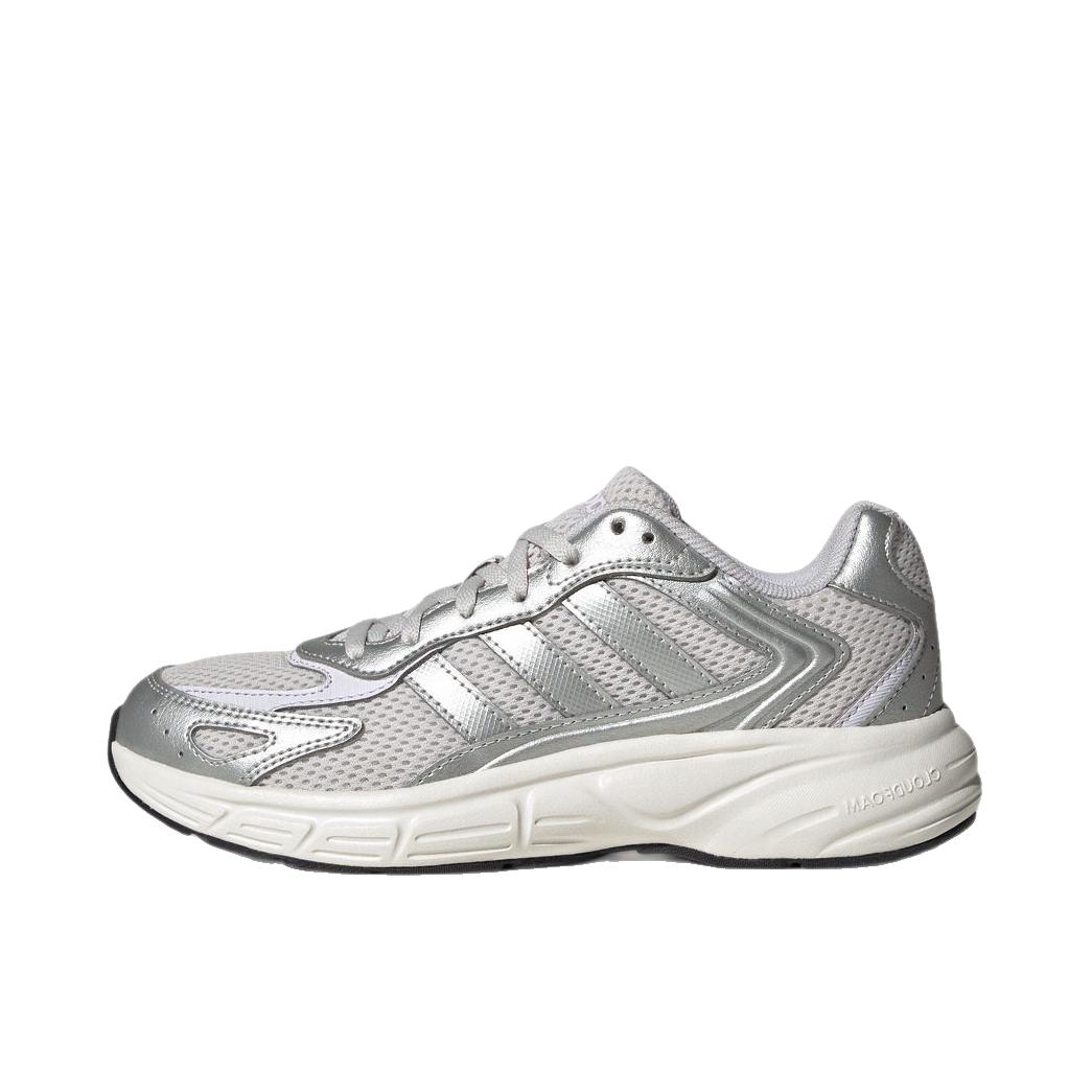 推荐商品：adidas ECLYPTIX 2000 跑鞋 系带低帮透气防滑耐磨合成革圆头 大童/浅灰色/金属银