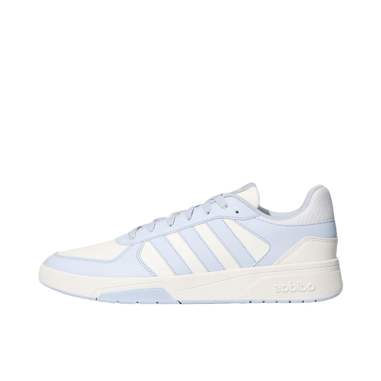 推荐商品：adidas Courtbeat 运动休闲鞋 潮流舒适缓震透气时尚轻便耐磨防滑篮球风轻运动复古风 亮白色/浅蓝色