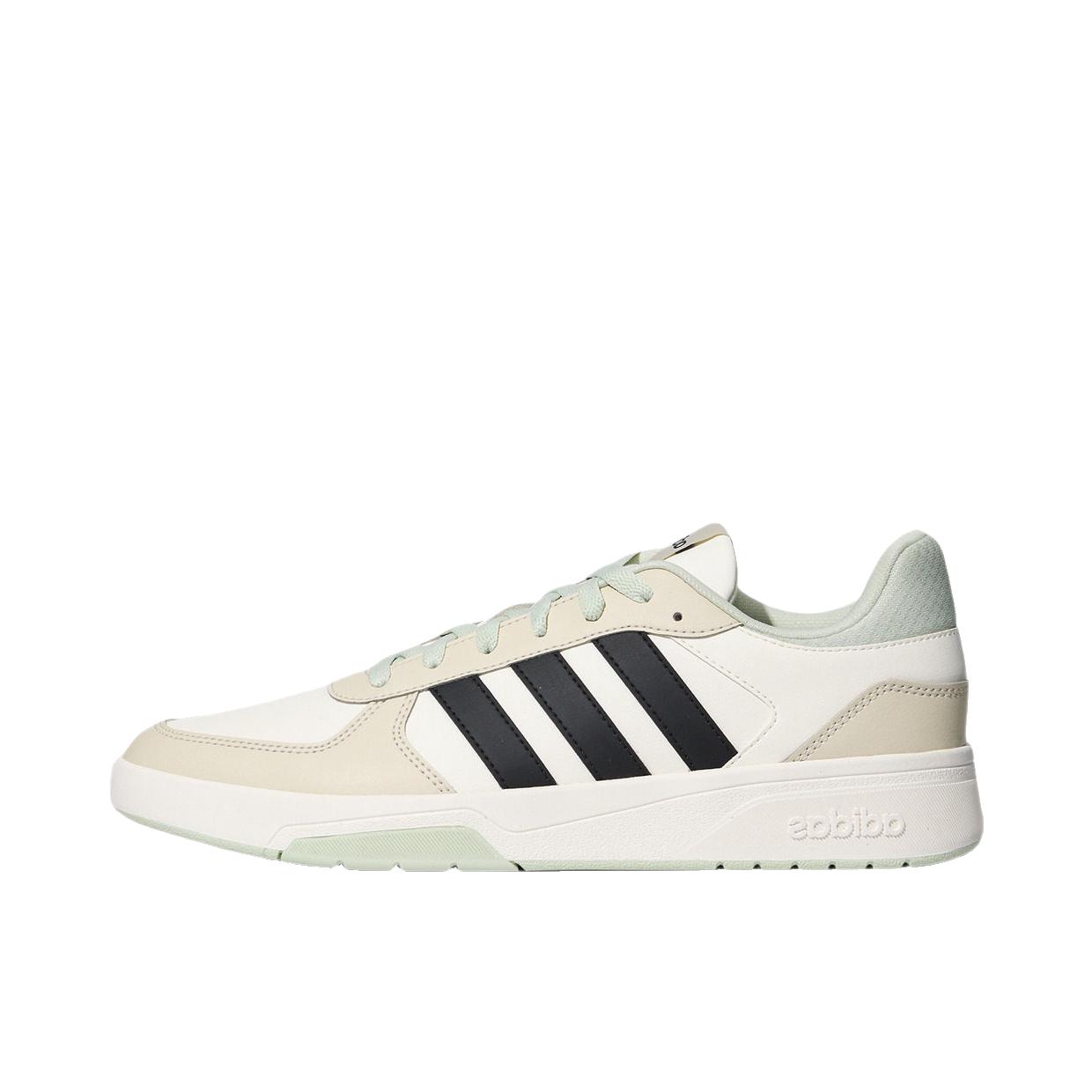 推荐商品：adidas Courtbeat 运动休闲鞋 潮流舒适缓震透气时尚轻便耐磨防滑篮球风轻运动复古风 亮白色/矾土棕/黑色