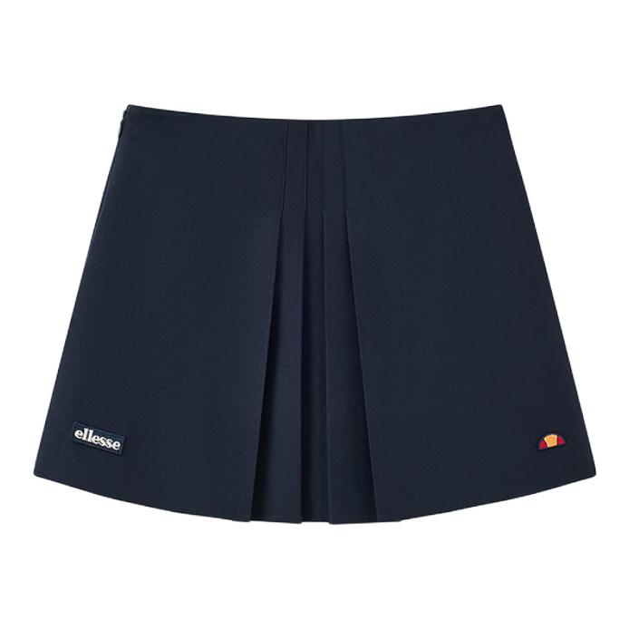 推荐商品：ellesse 2026SS 经典复古修身压褶弹力运动短裙 女装 EP1ST266202 藏青