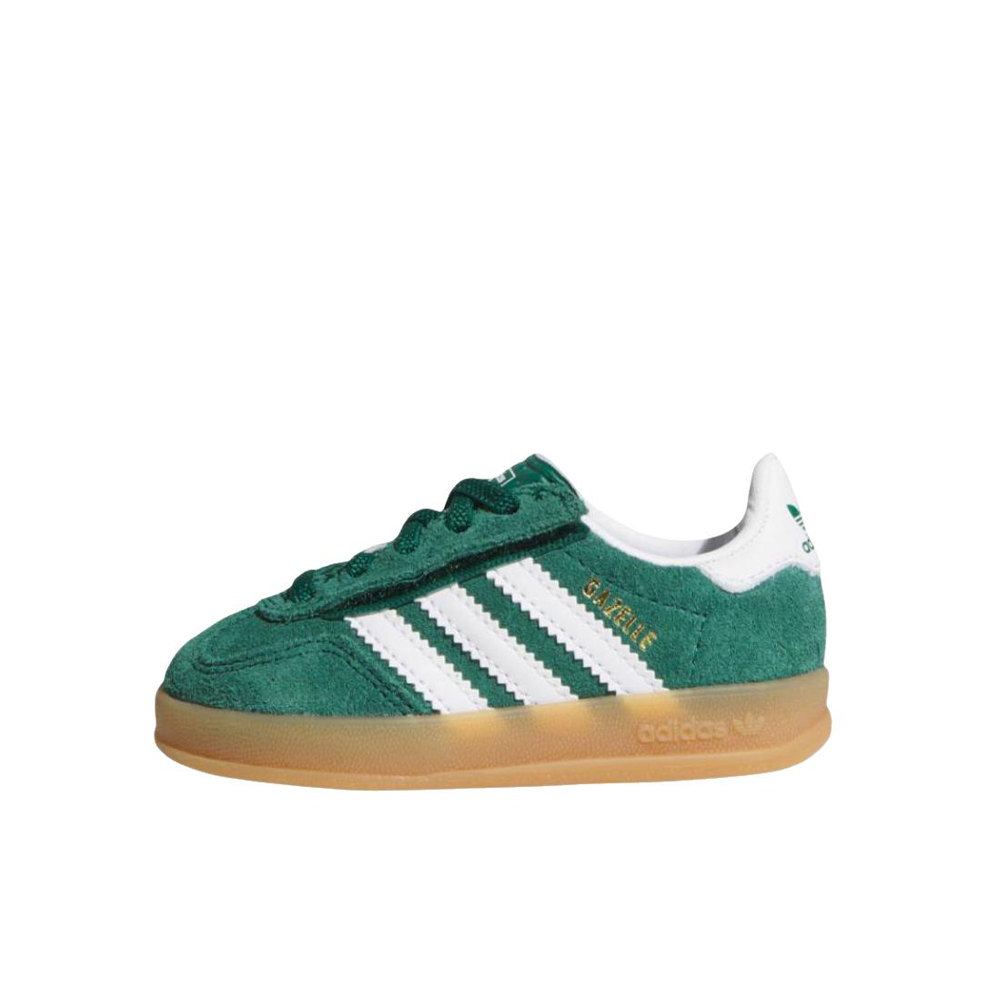 推荐商品：adidas Originals GAZELLE INDOOR 板鞋儿童 百搭低帮圆头系带 小童/绿色