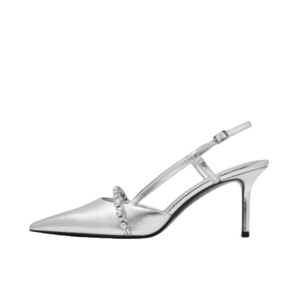 推荐商品：CHARLES&KEITH 高跟鞋 优雅尖头气质 CK1-60580344 银色