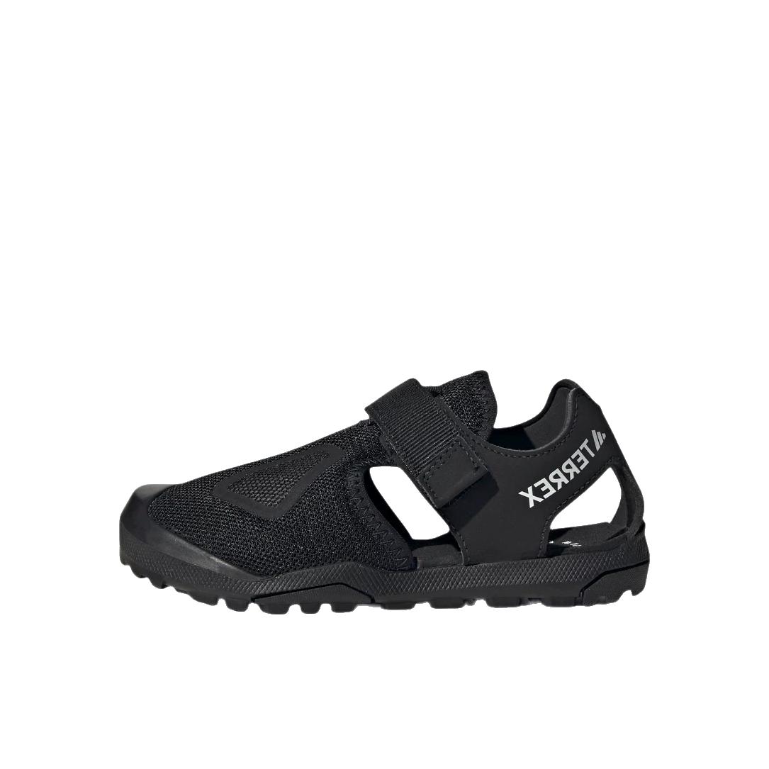 推荐商品：adidas Terrex Captain Toey 2.0 凉鞋儿童 防滑耐磨舒适透气休闲运动魔术贴包头沙滩 小童/黑色/白色