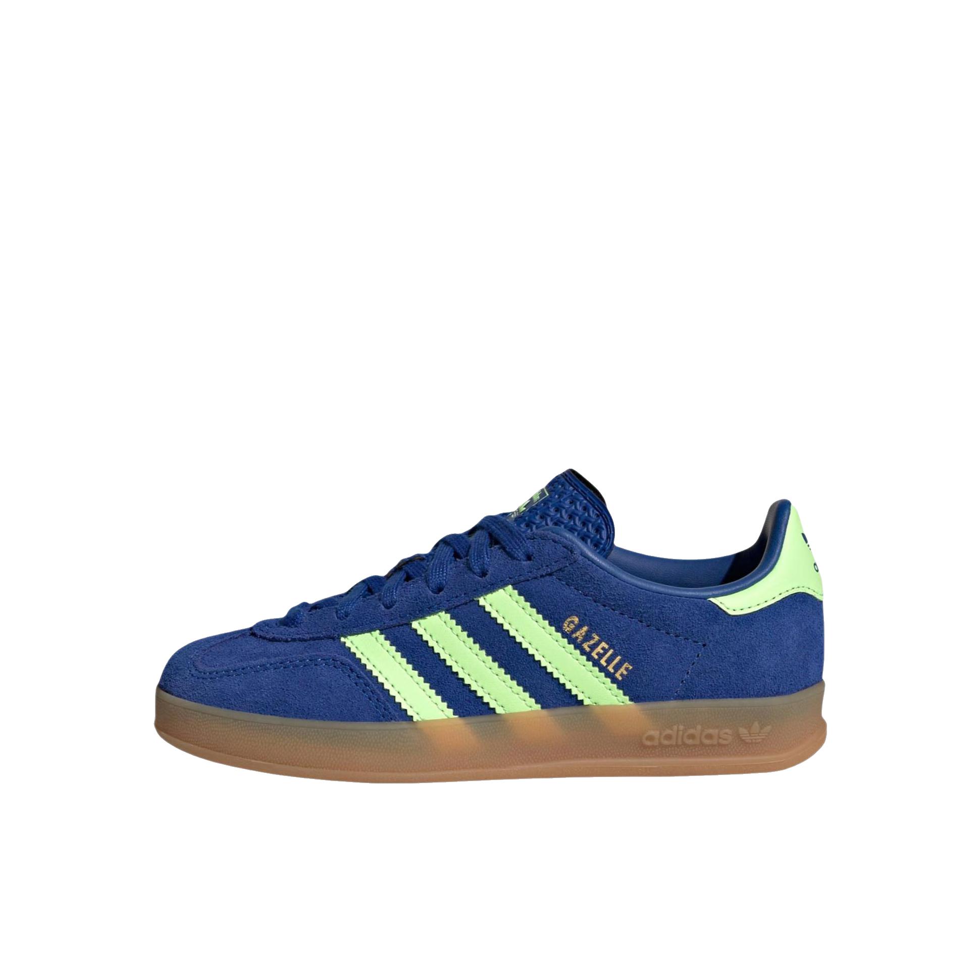 推荐商品：adidas Originals GAZELLE INDOOR 板鞋儿童 百搭低帮圆头系带 小童/蓝色 
