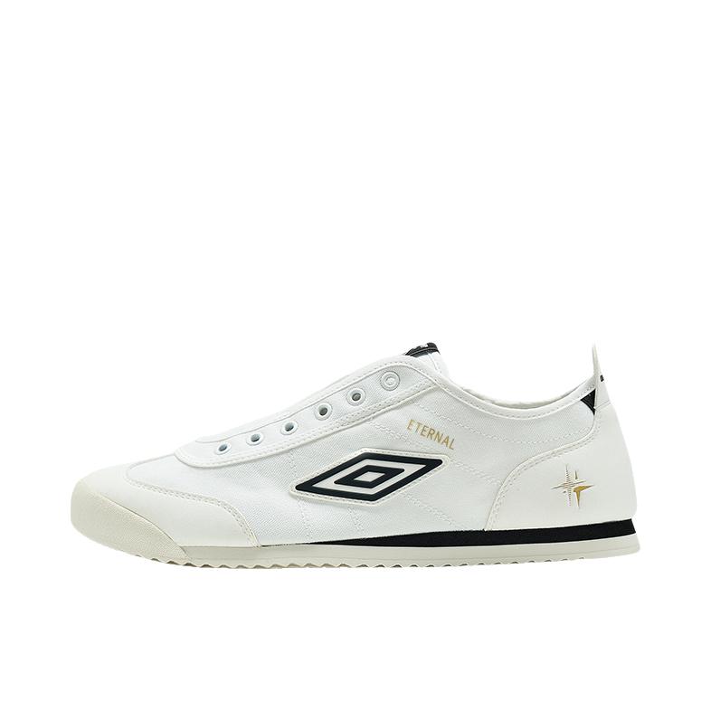 推荐商品：Umbro 启明星 运动休闲鞋 复古薄底一脚蹬 象牙白/黑色